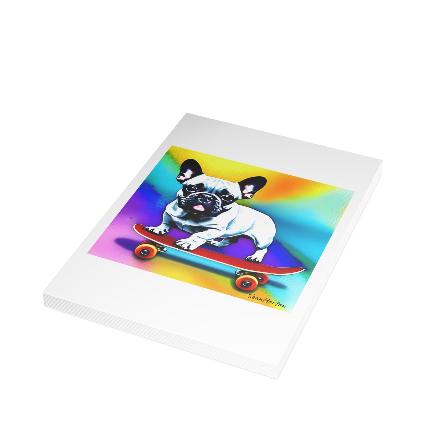 Frenchie on a Skateboard #3 Postcard Bundles (envelopes included)