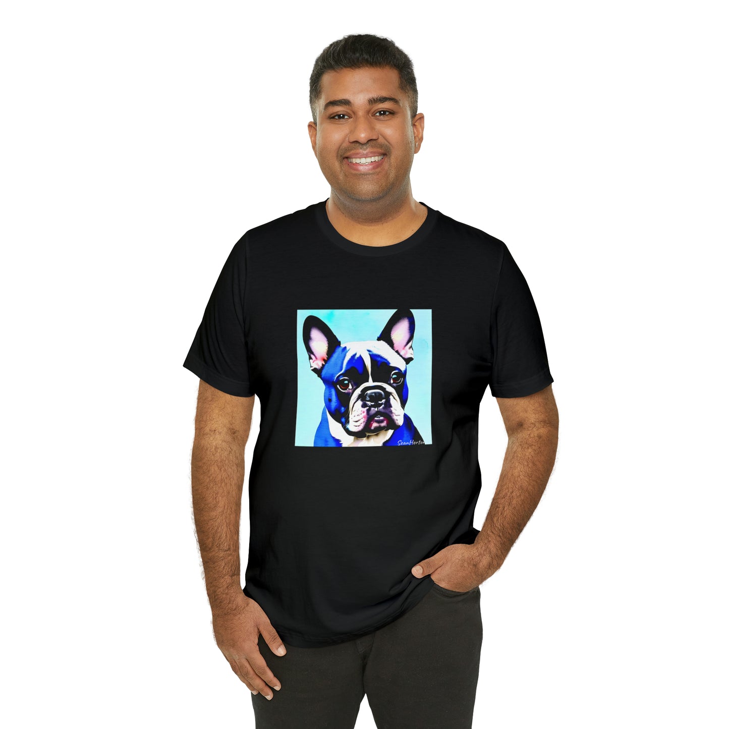Blue Frenchie Unisex Jersey Short Sleeve Tee