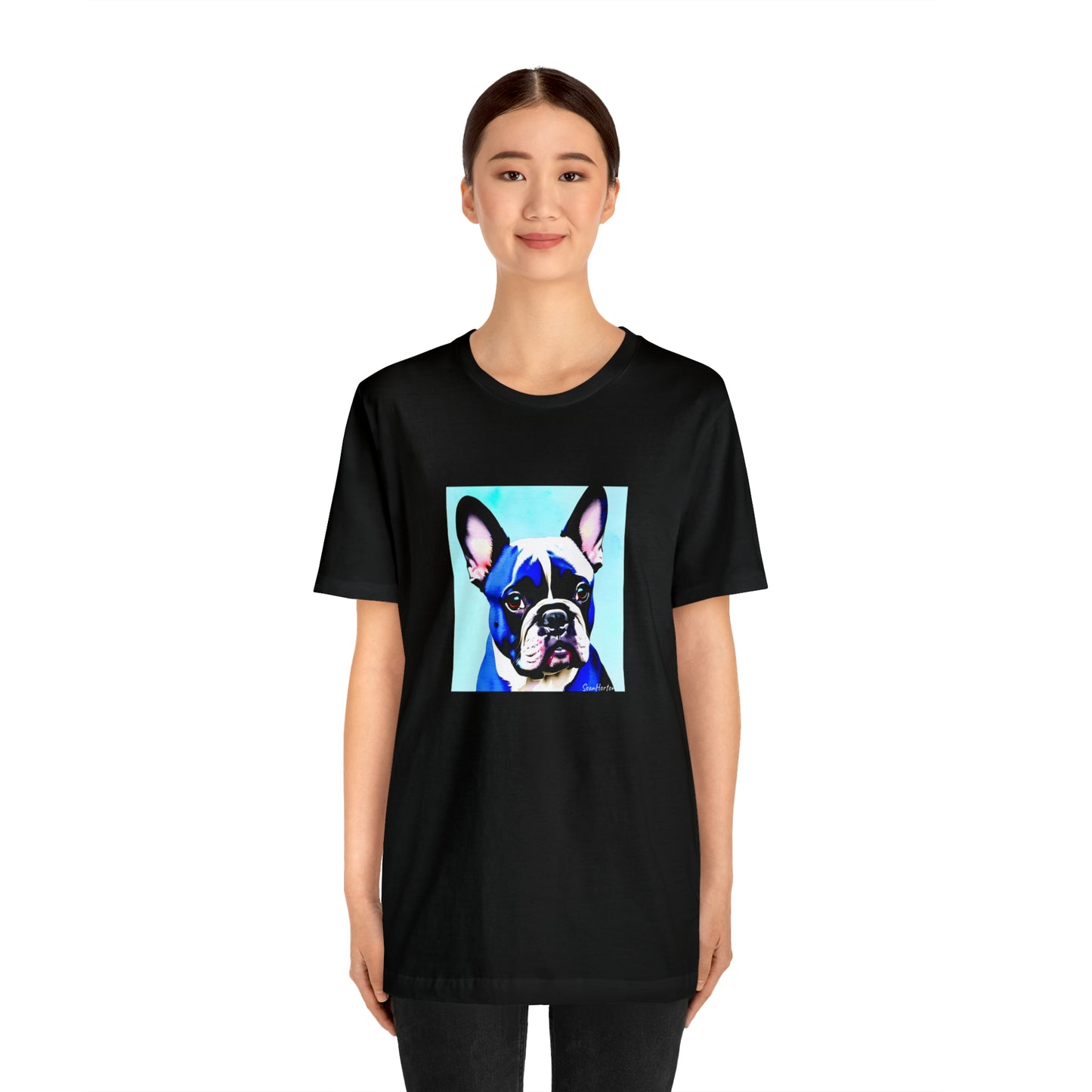 Blue Frenchie Unisex Jersey Short Sleeve Tee