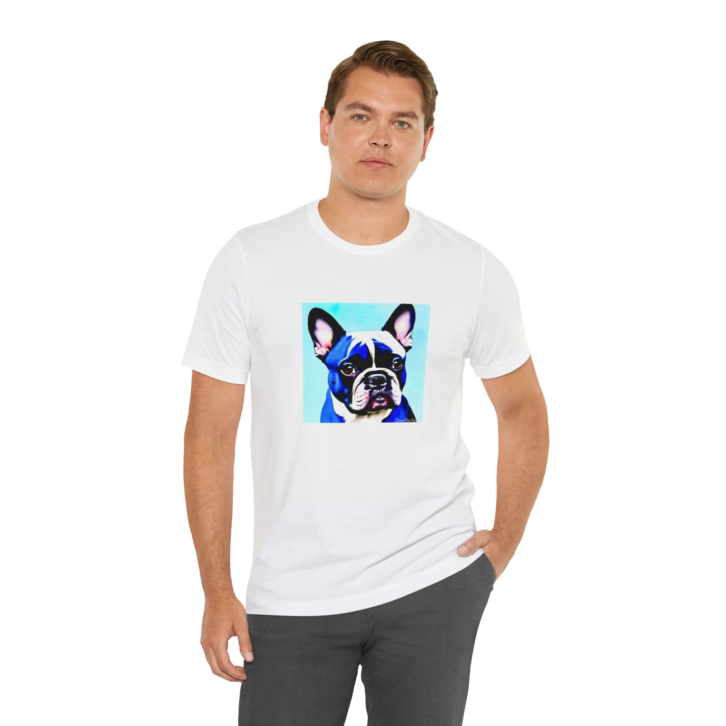 Blue Frenchie Unisex Jersey Short Sleeve Tee