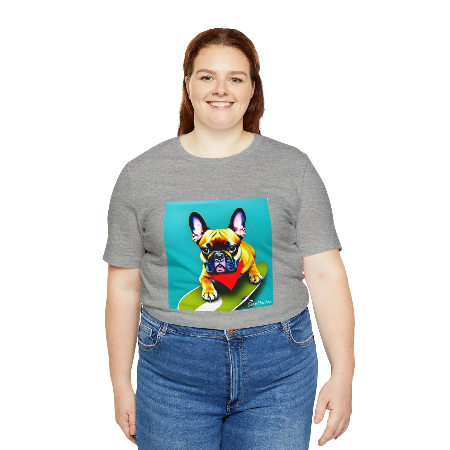 Frenchie on a Skateboard #2 Unisex Jersey Short Sleeve Tee