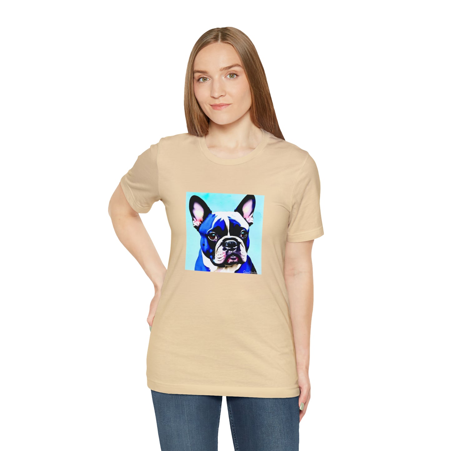 Blue Frenchie Unisex Jersey Short Sleeve Tee