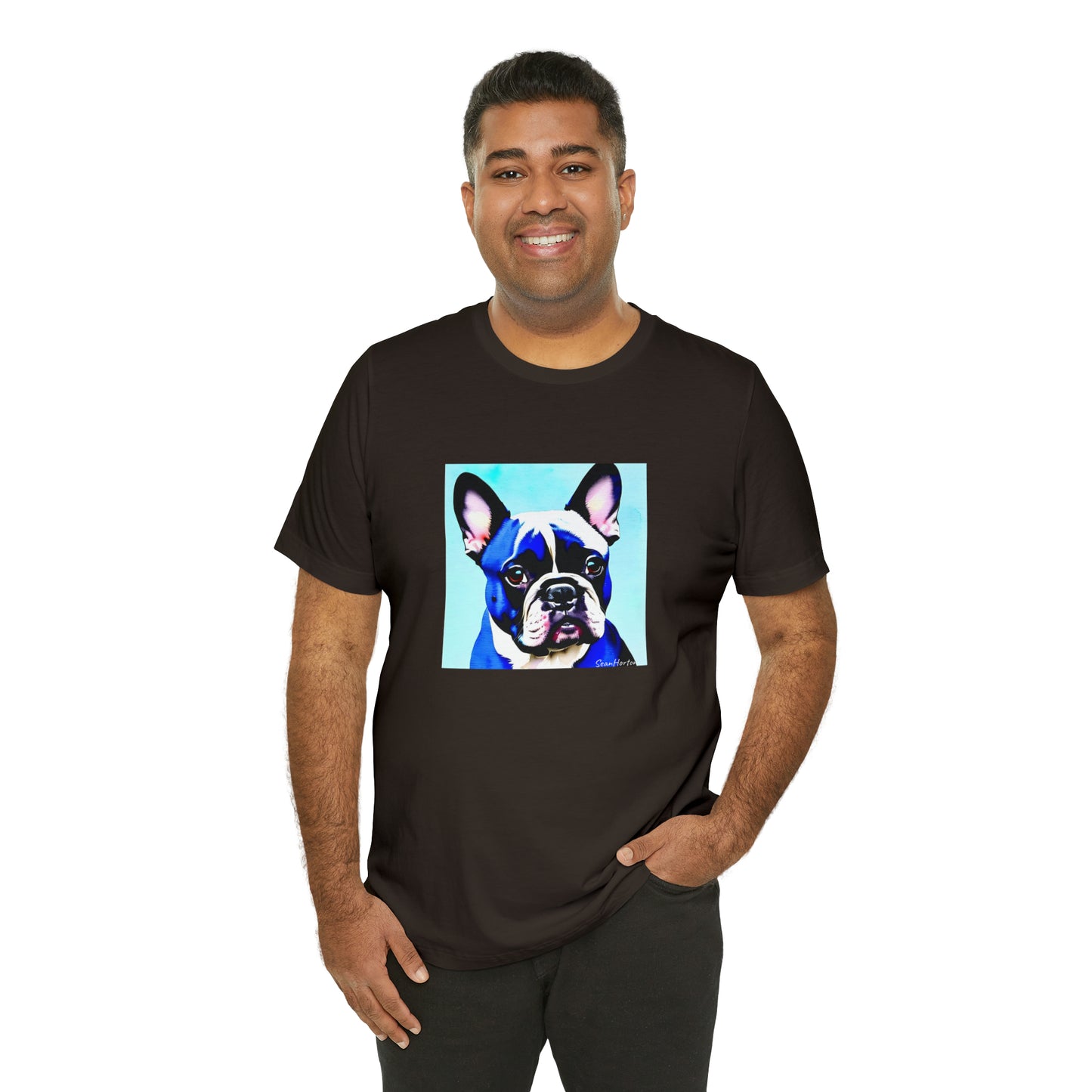 Blue Frenchie Unisex Jersey Short Sleeve Tee