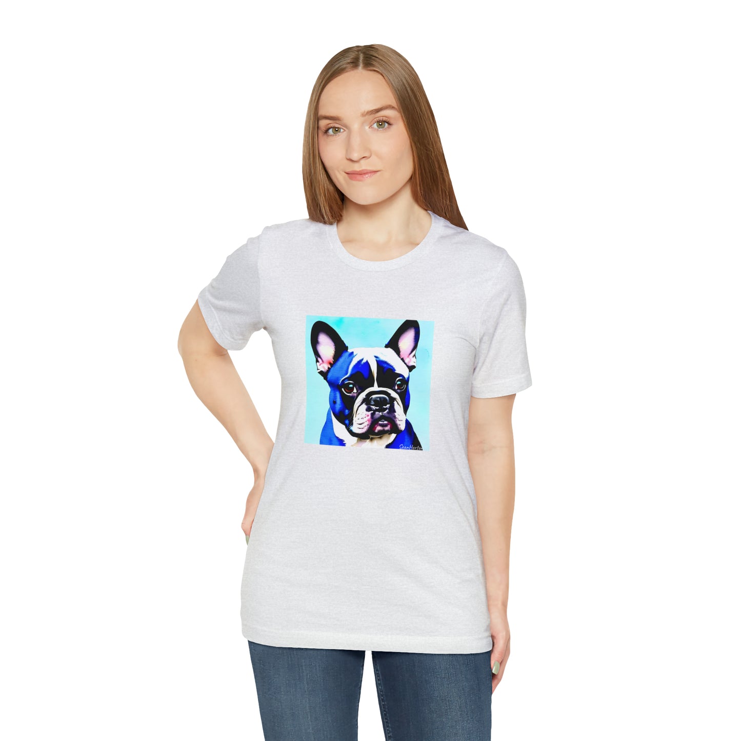 Blue Frenchie Unisex Jersey Short Sleeve Tee