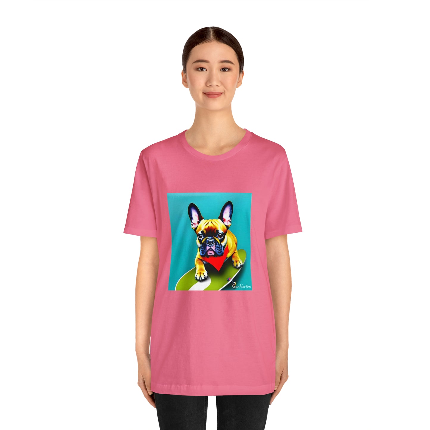 Frenchie on a Skateboard #2 Unisex Jersey Short Sleeve Tee