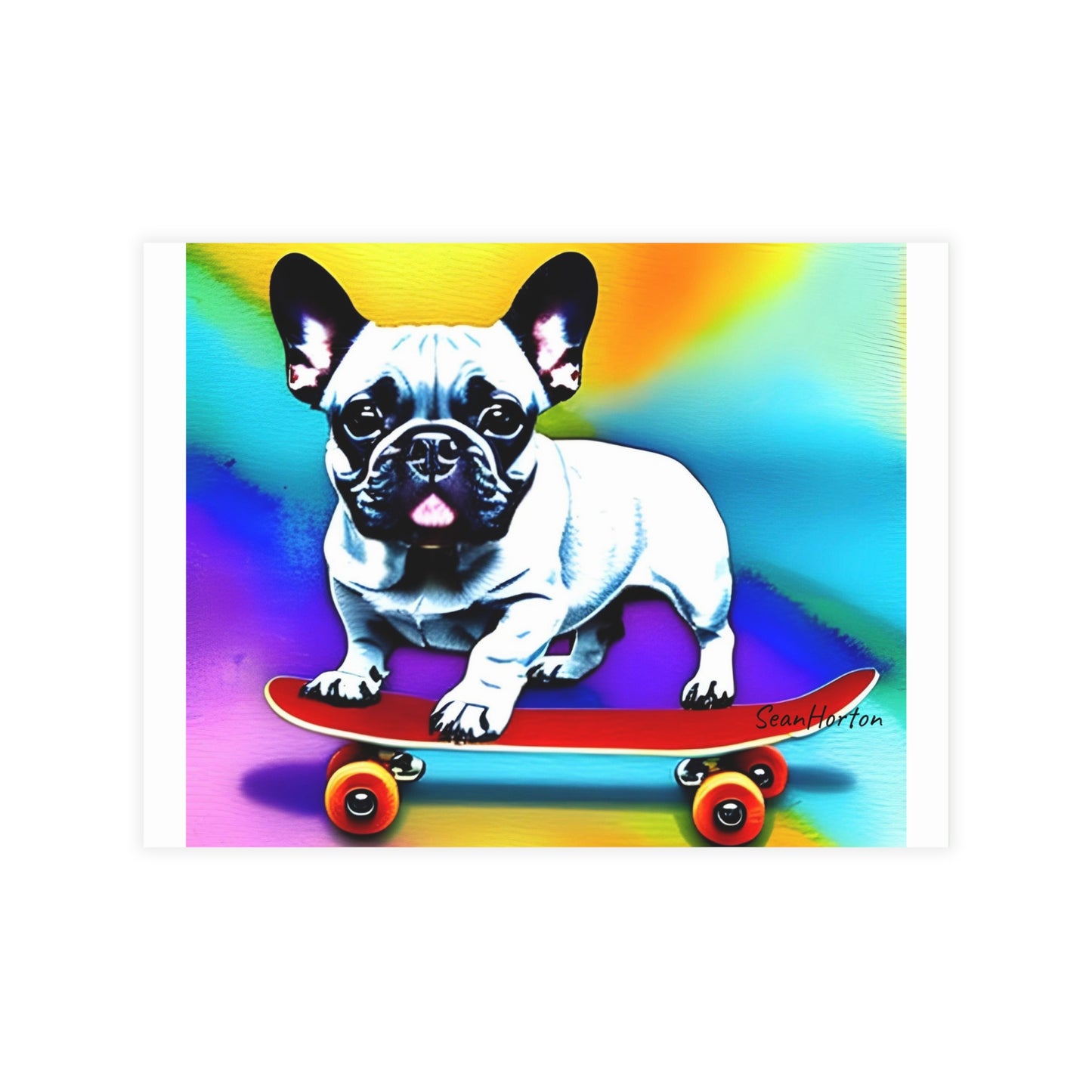 Frenchie on a Skateboard #3 Postcard Bundles (envelopes included)