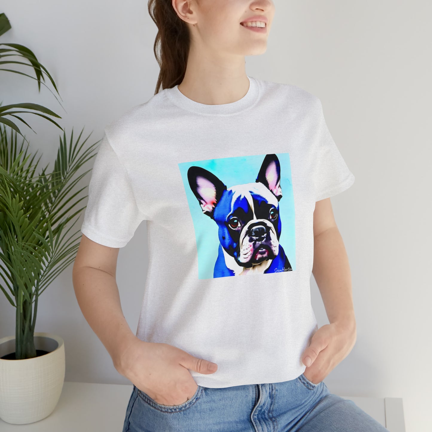 Blue Frenchie Unisex Jersey Short Sleeve Tee