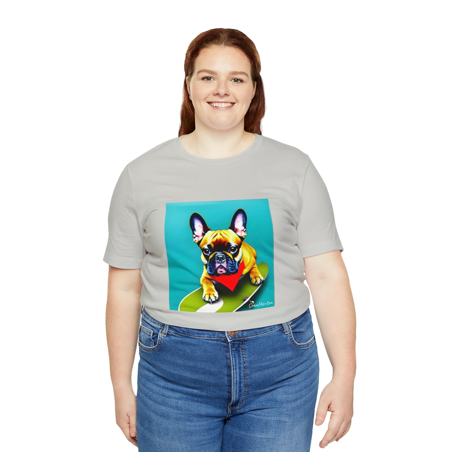Frenchie on a Skateboard #2 Unisex Jersey Short Sleeve Tee