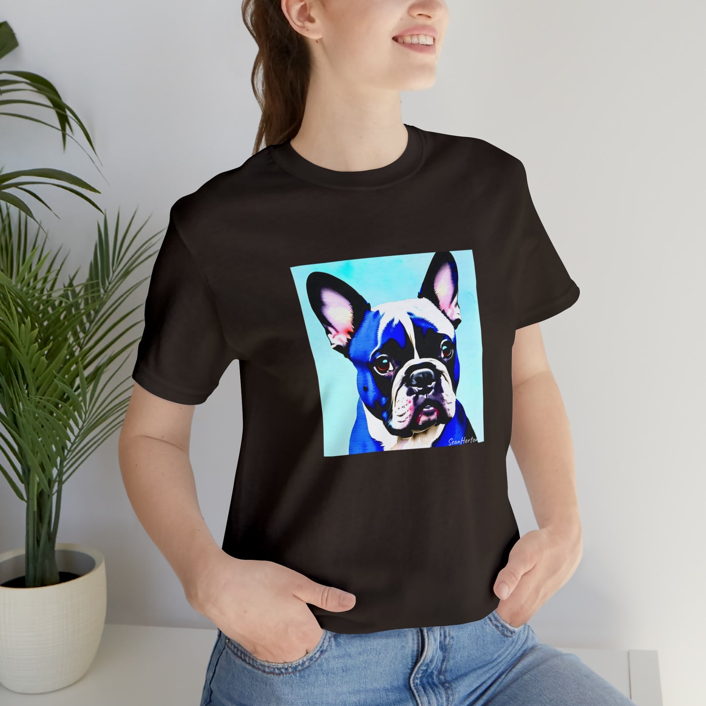 Blue Frenchie Unisex Jersey Short Sleeve Tee