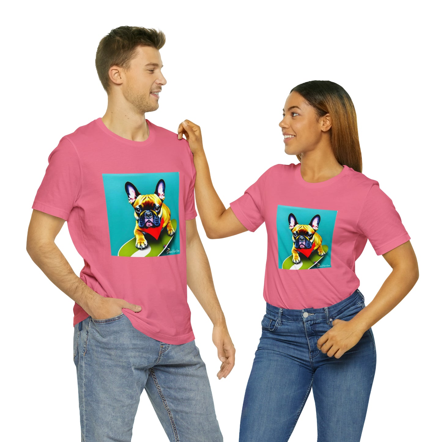 Frenchie on a Skateboard #2 Unisex Jersey Short Sleeve Tee