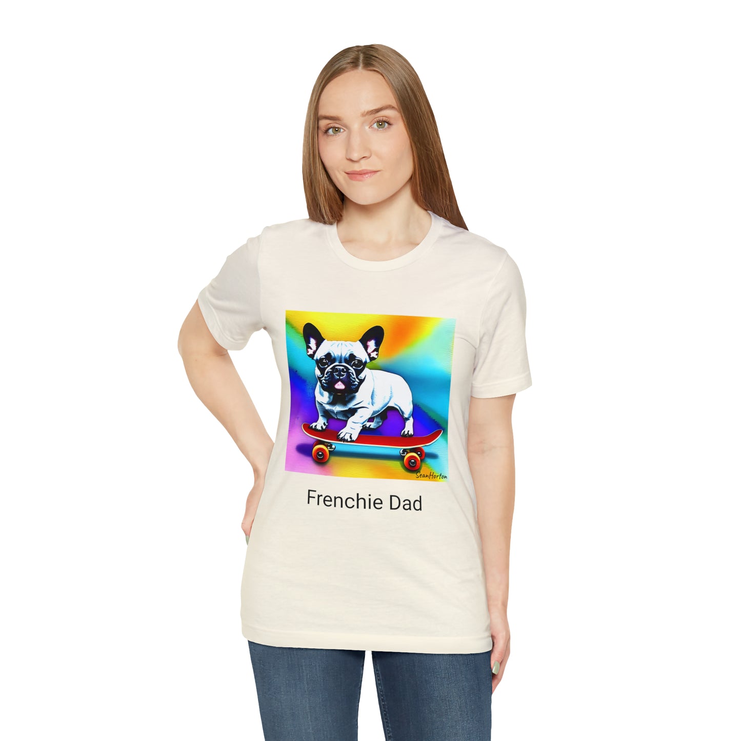 Frenchie on a Skateboard #3 Unisex Jersey Short Sleeve Tee