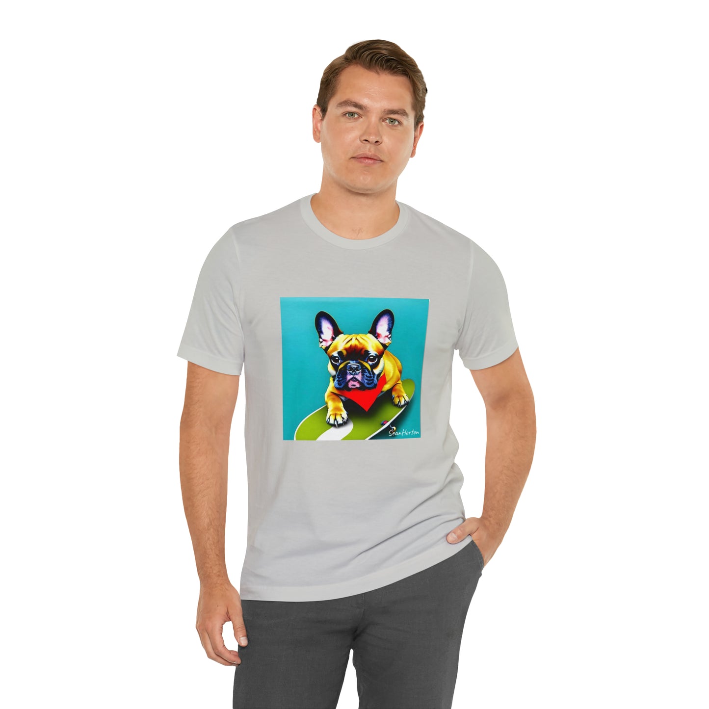 Frenchie on a Skateboard #2 Unisex Jersey Short Sleeve Tee