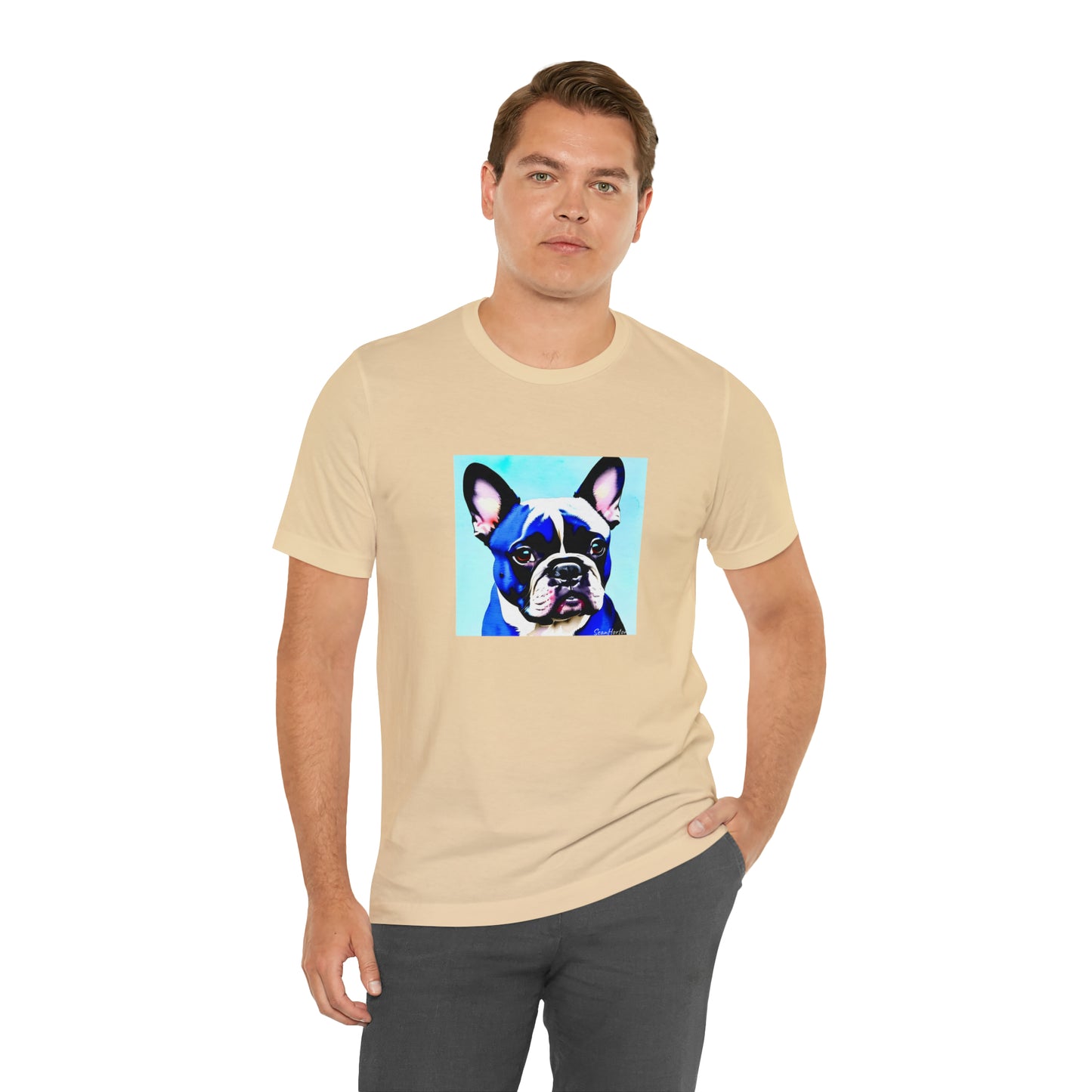 Blue Frenchie Unisex Jersey Short Sleeve Tee