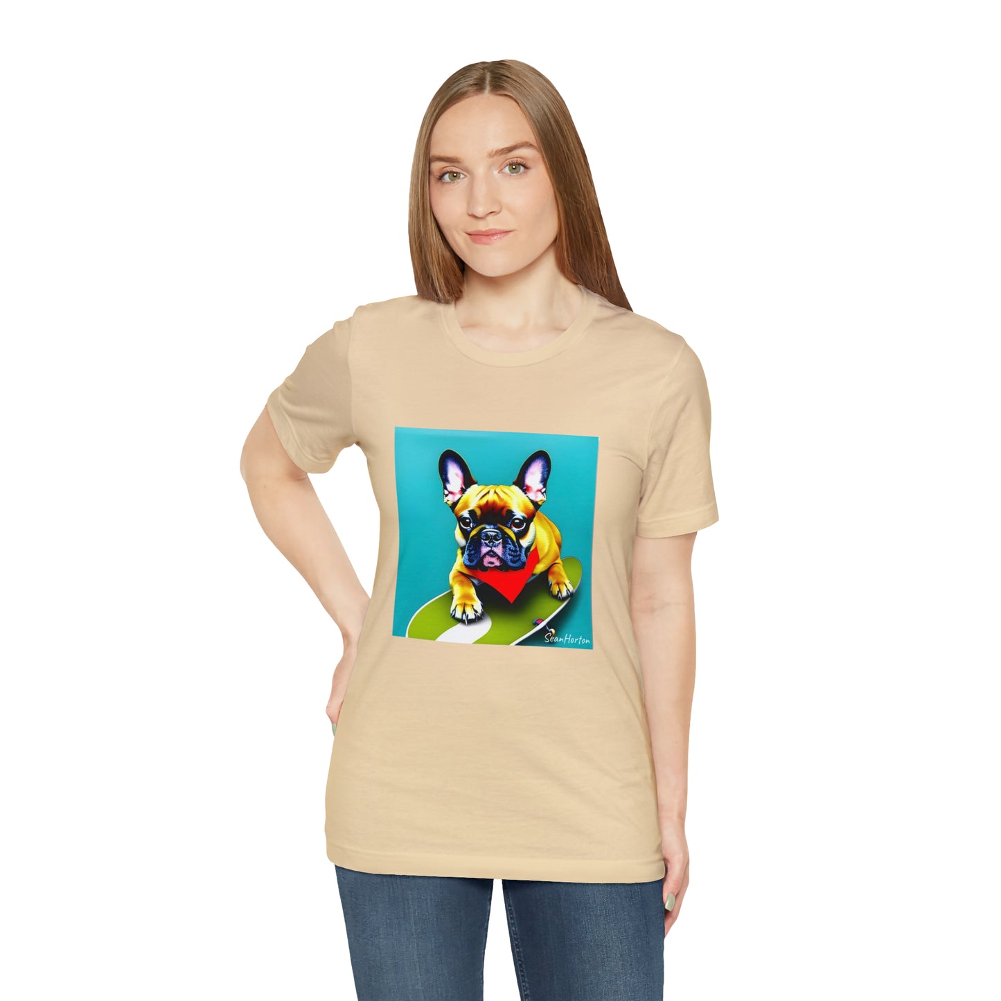 Frenchie on a Skateboard #2 Unisex Jersey Short Sleeve Tee