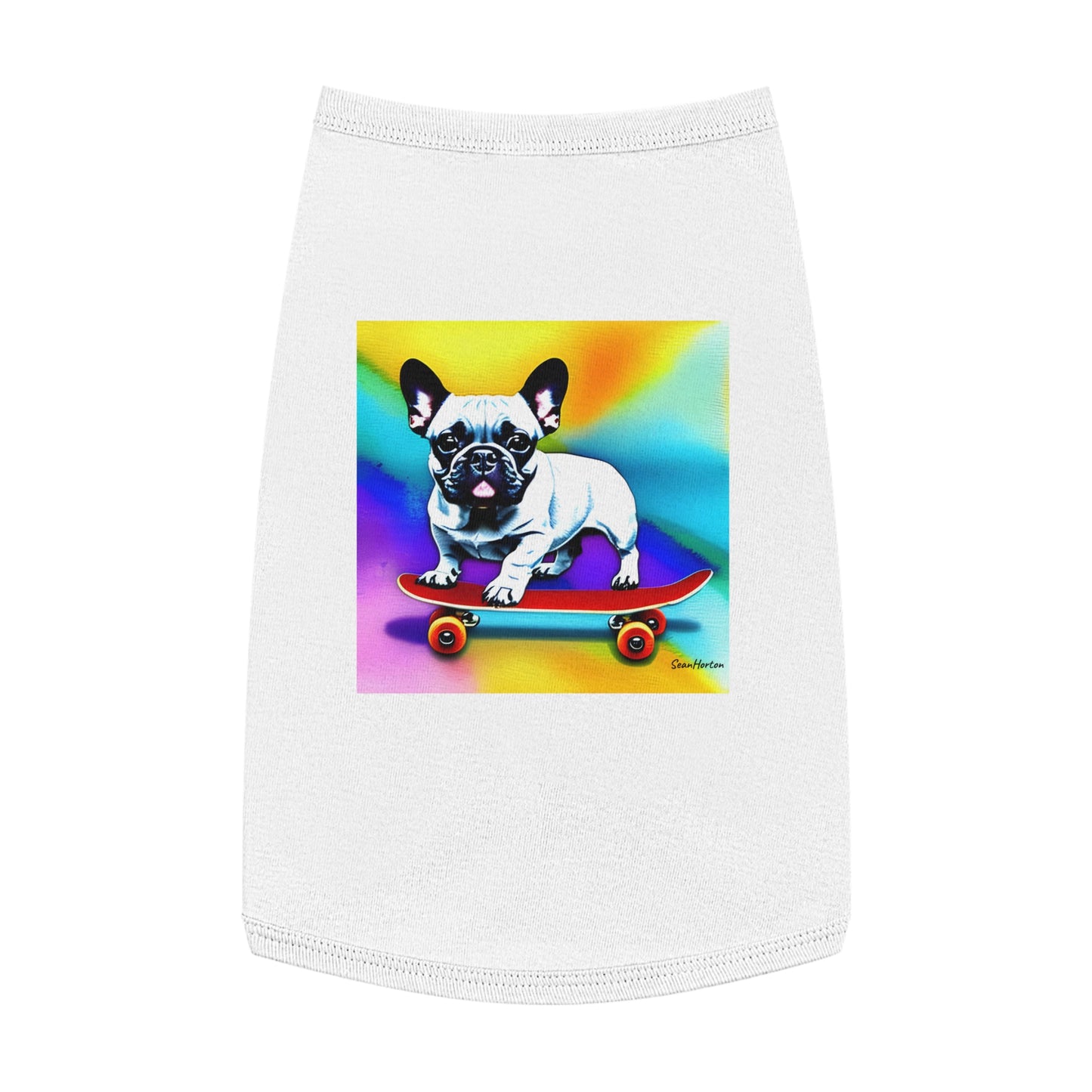 Frenchie on a Skateboard #3 Pet Tank Top