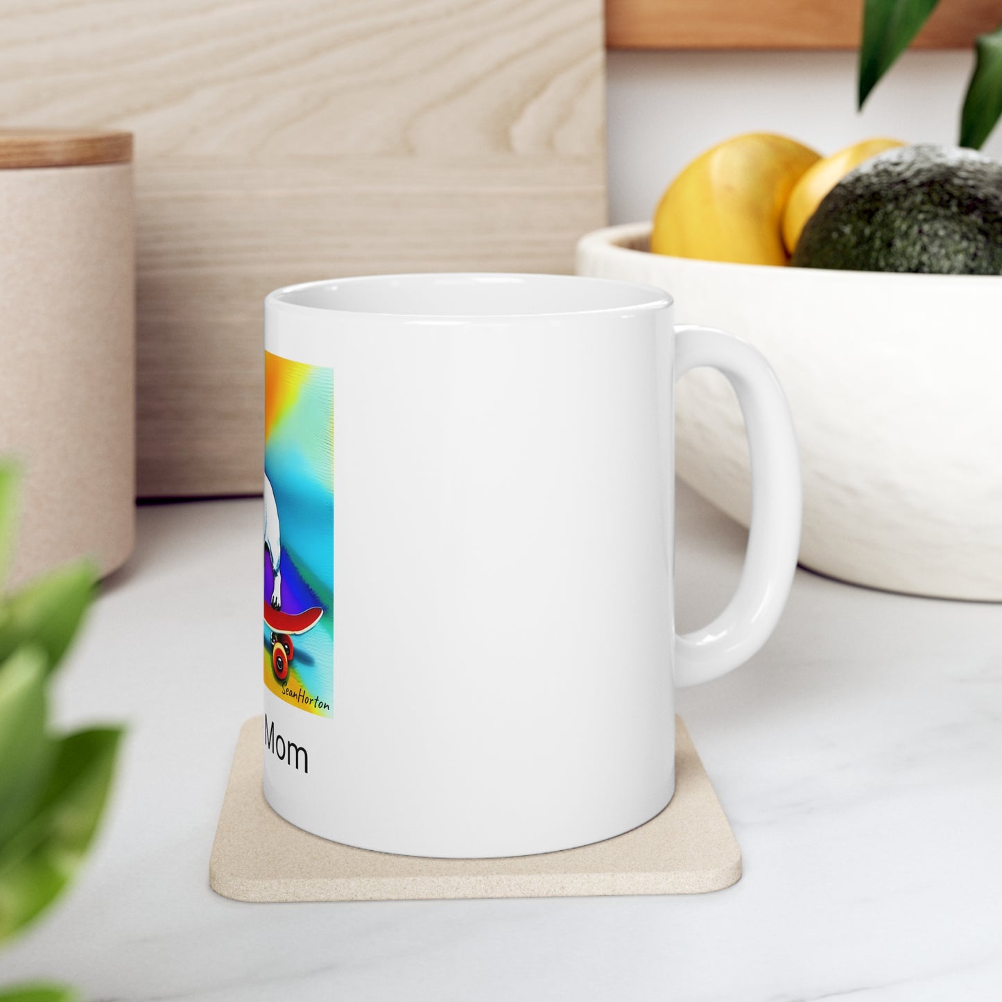 Frenchie on a Skateboard #3/Frenchie Mom Ceramic Mug 11oz