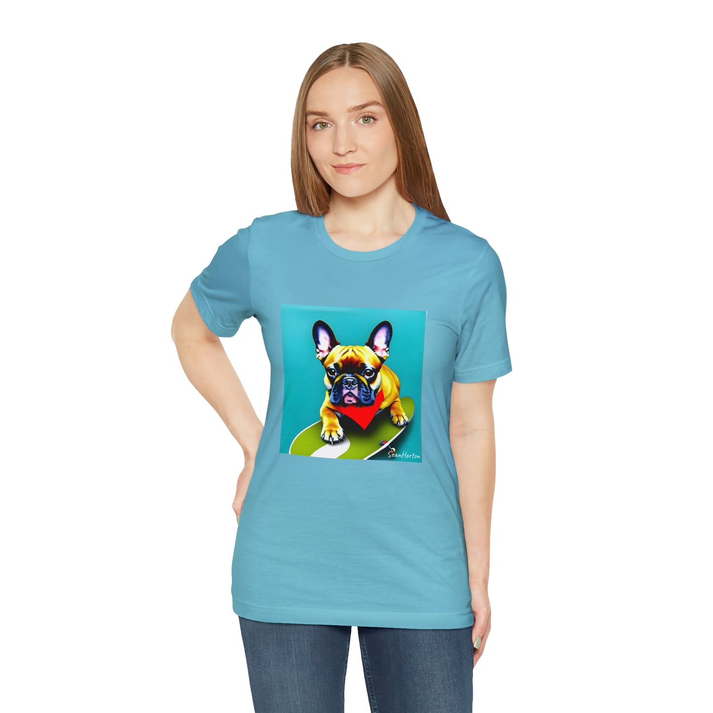 Frenchie on a Skateboard #2 Unisex Jersey Short Sleeve Tee
