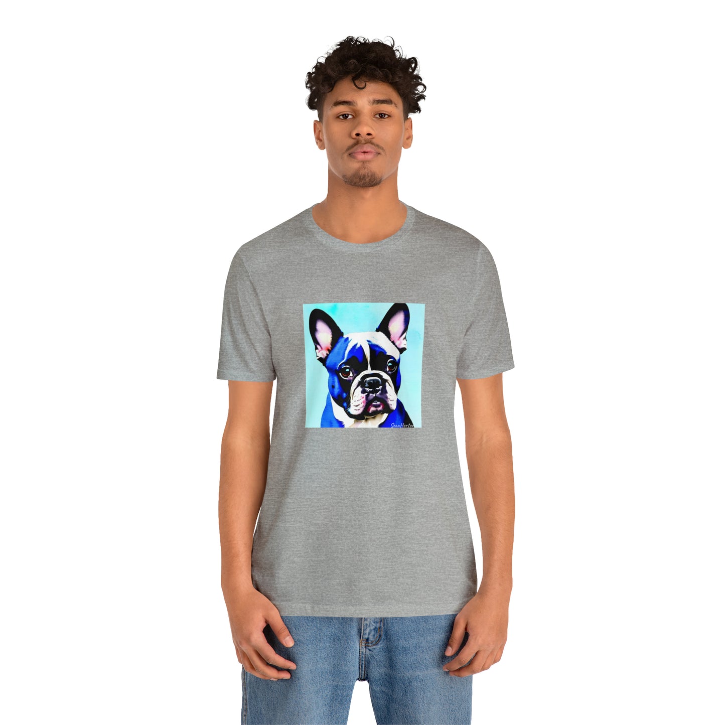 Blue Frenchie Unisex Jersey Short Sleeve Tee