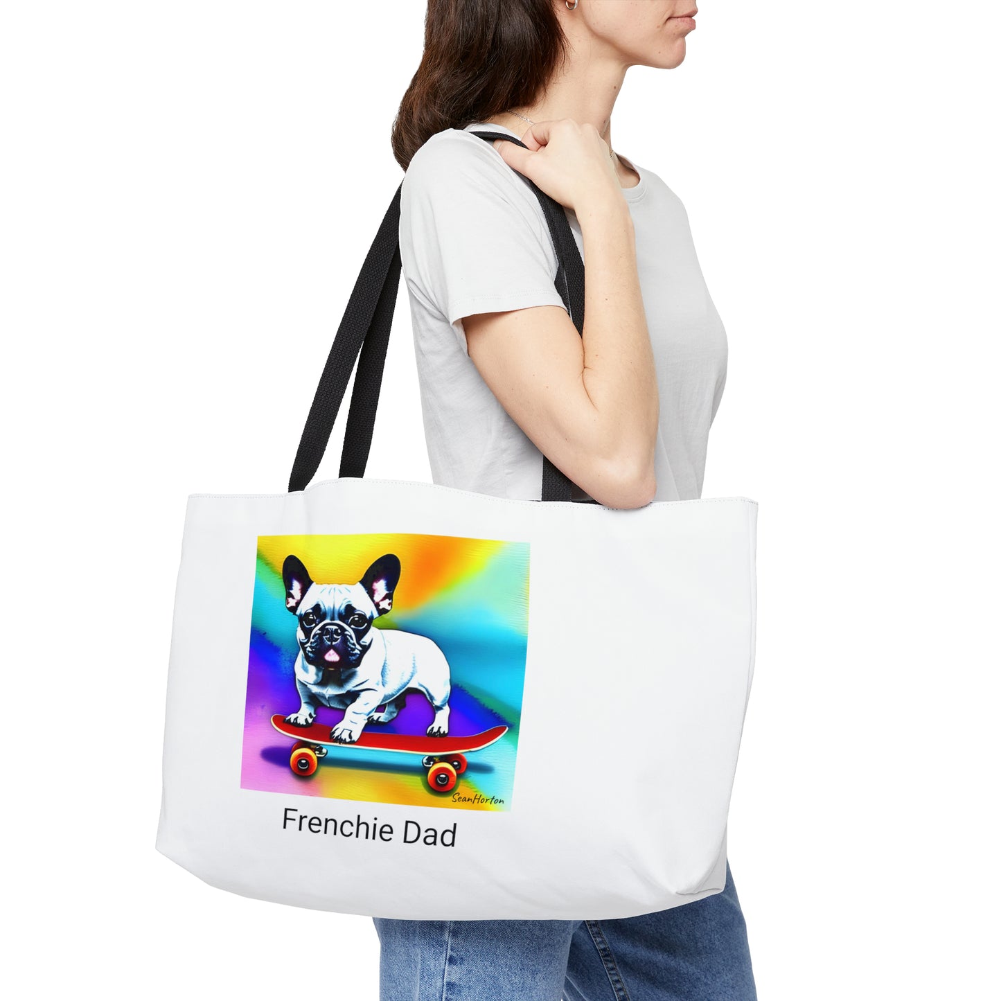 Frenchie on a Skateboard #3/Frenchie Dad Weekender Tote Bag