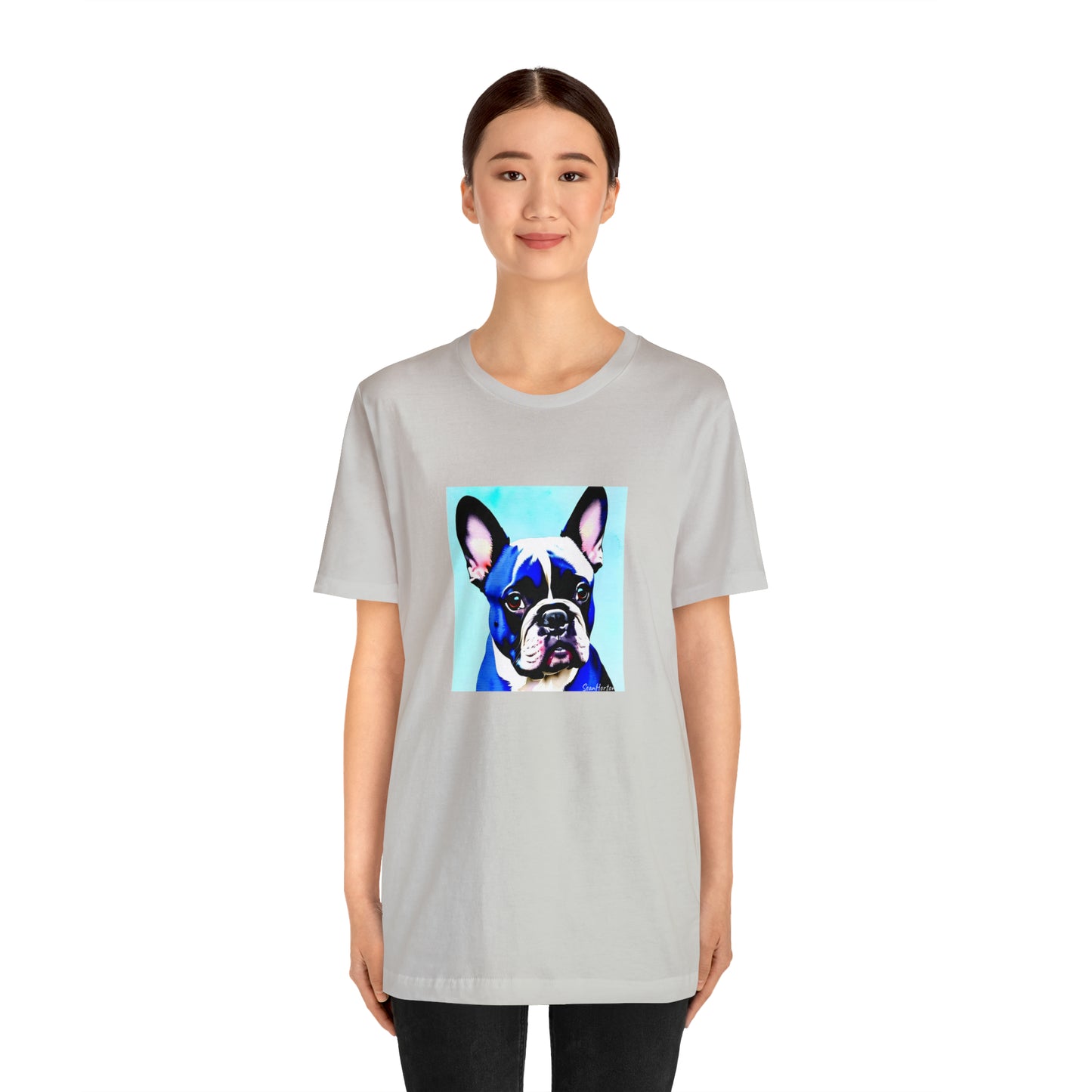 Blue Frenchie Unisex Jersey Short Sleeve Tee