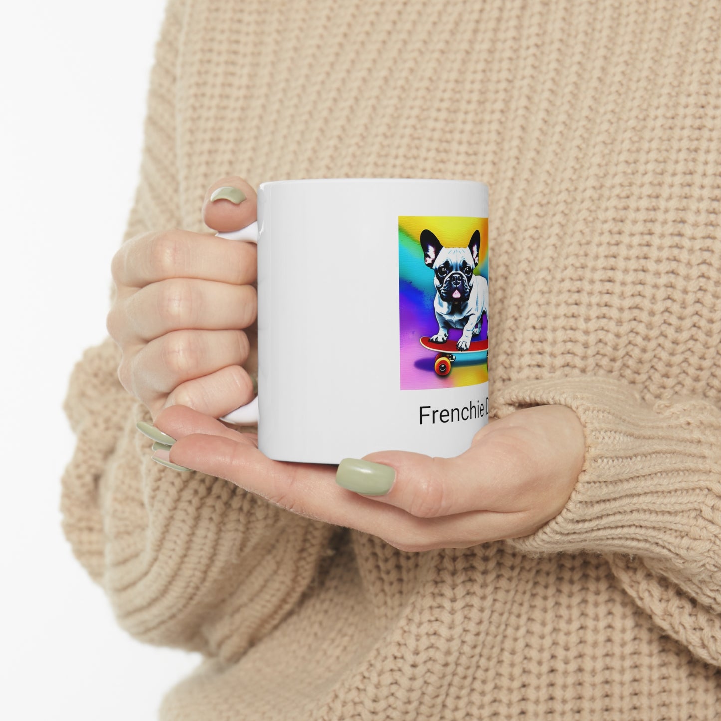 Frenchie on a Skateboard #3/Frenchie Dad Ceramic Mug 11oz