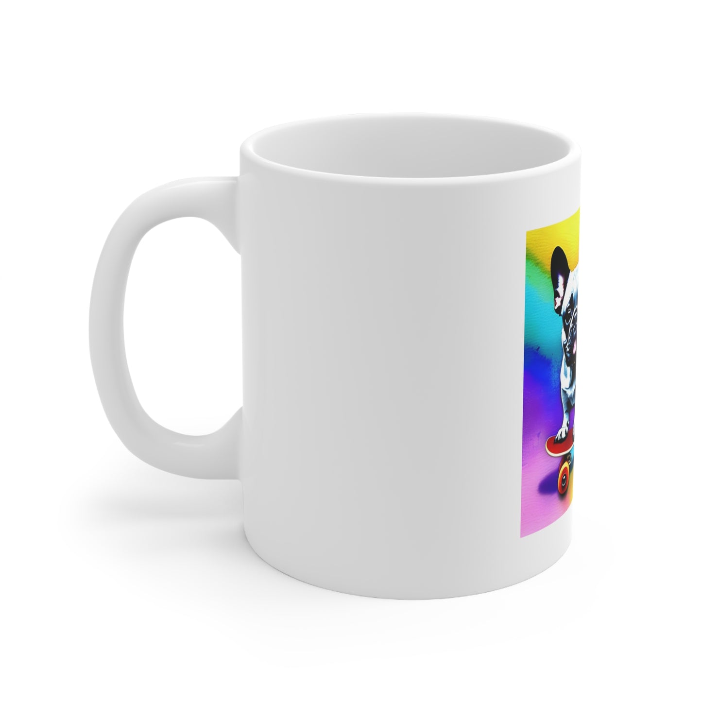 Frenchie on a Skateboard #3 Ceramic Mug 11oz