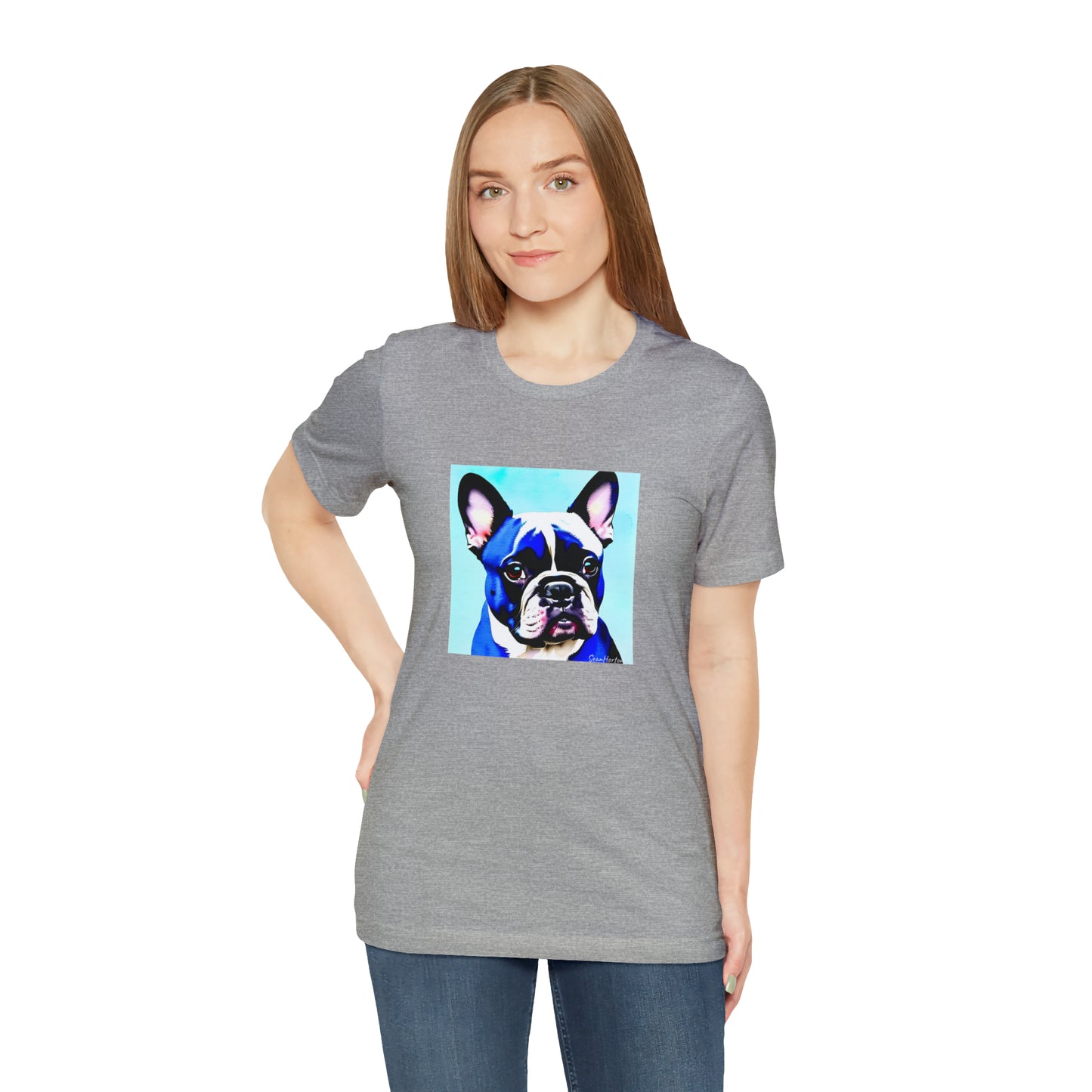 Blue Frenchie Unisex Jersey Short Sleeve Tee