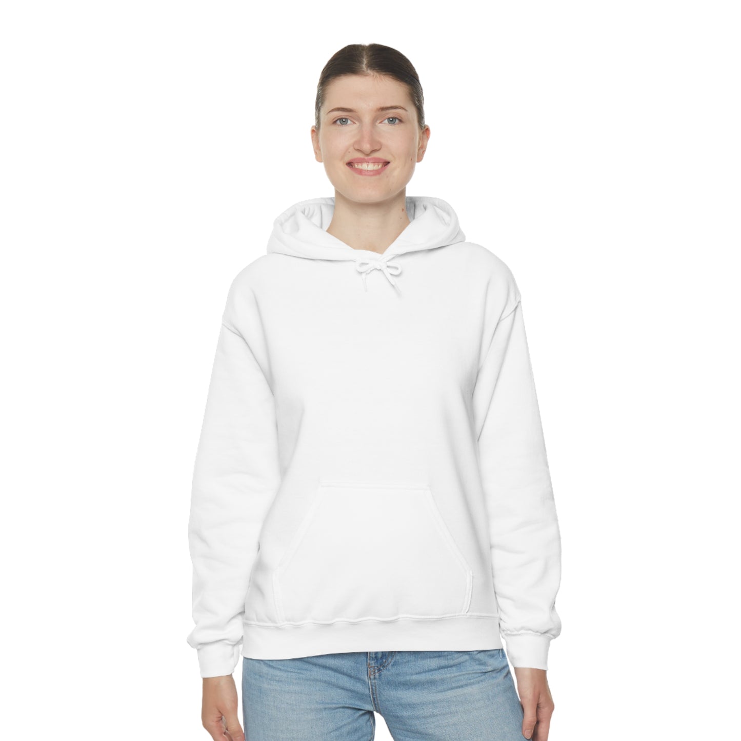Blue Frenchie on the Back of Hoodie Unisex Heavy Blend™ Hooded Sweatshirt