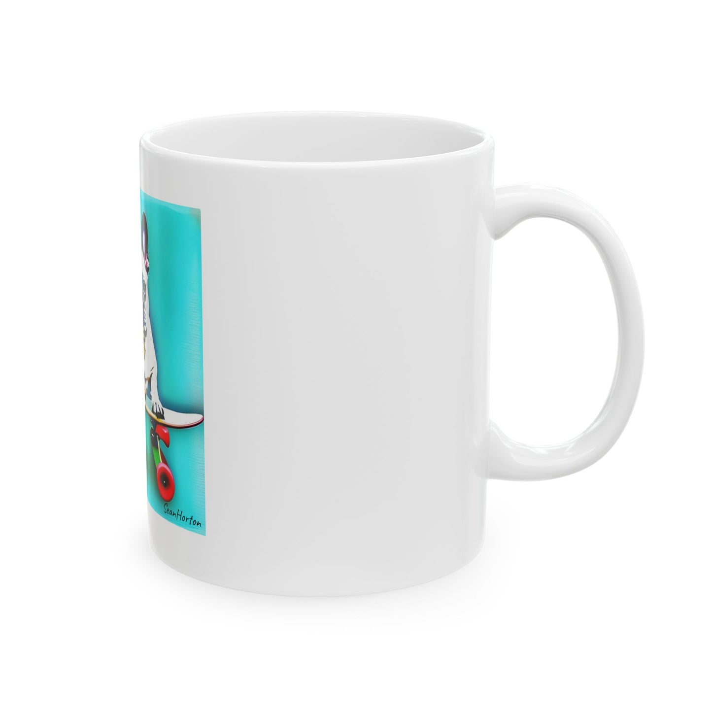 Frenchie on a Skateboard Ceramic Mug 11oz