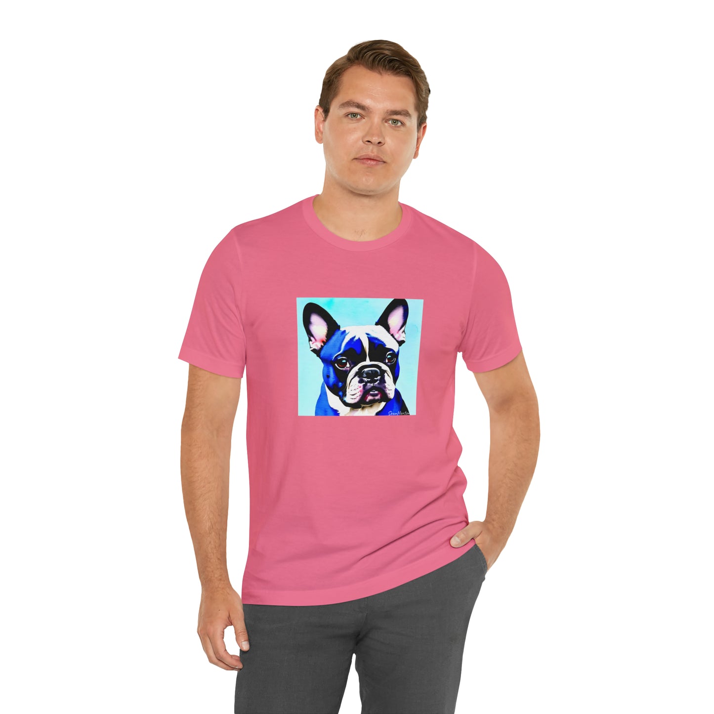 Blue Frenchie Unisex Jersey Short Sleeve Tee