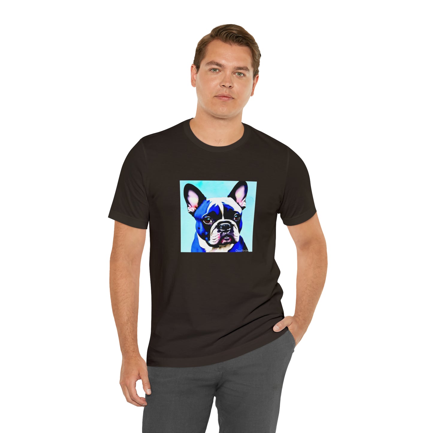 Blue Frenchie Unisex Jersey Short Sleeve Tee