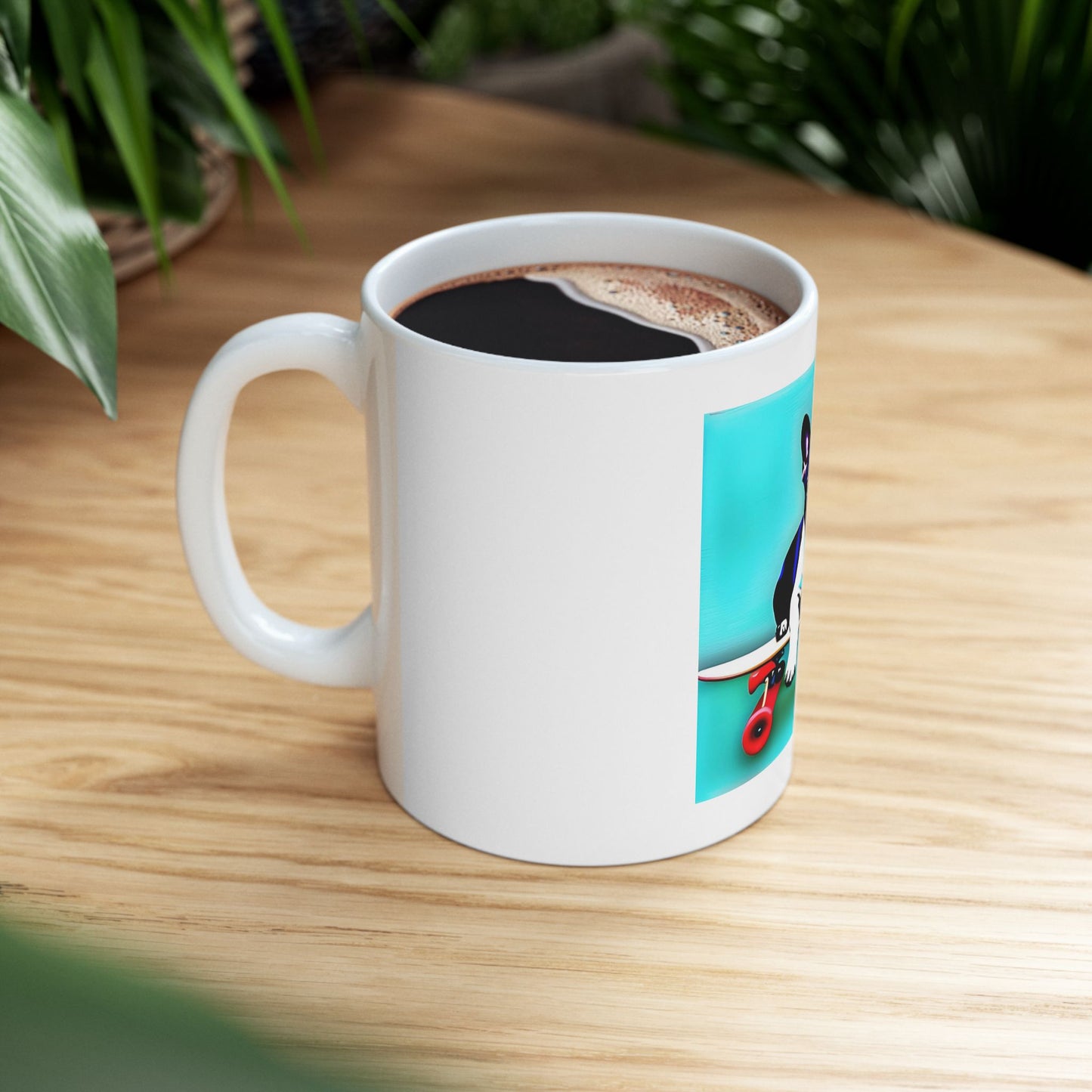 Frenchie on a Skateboard Ceramic Mug 11oz