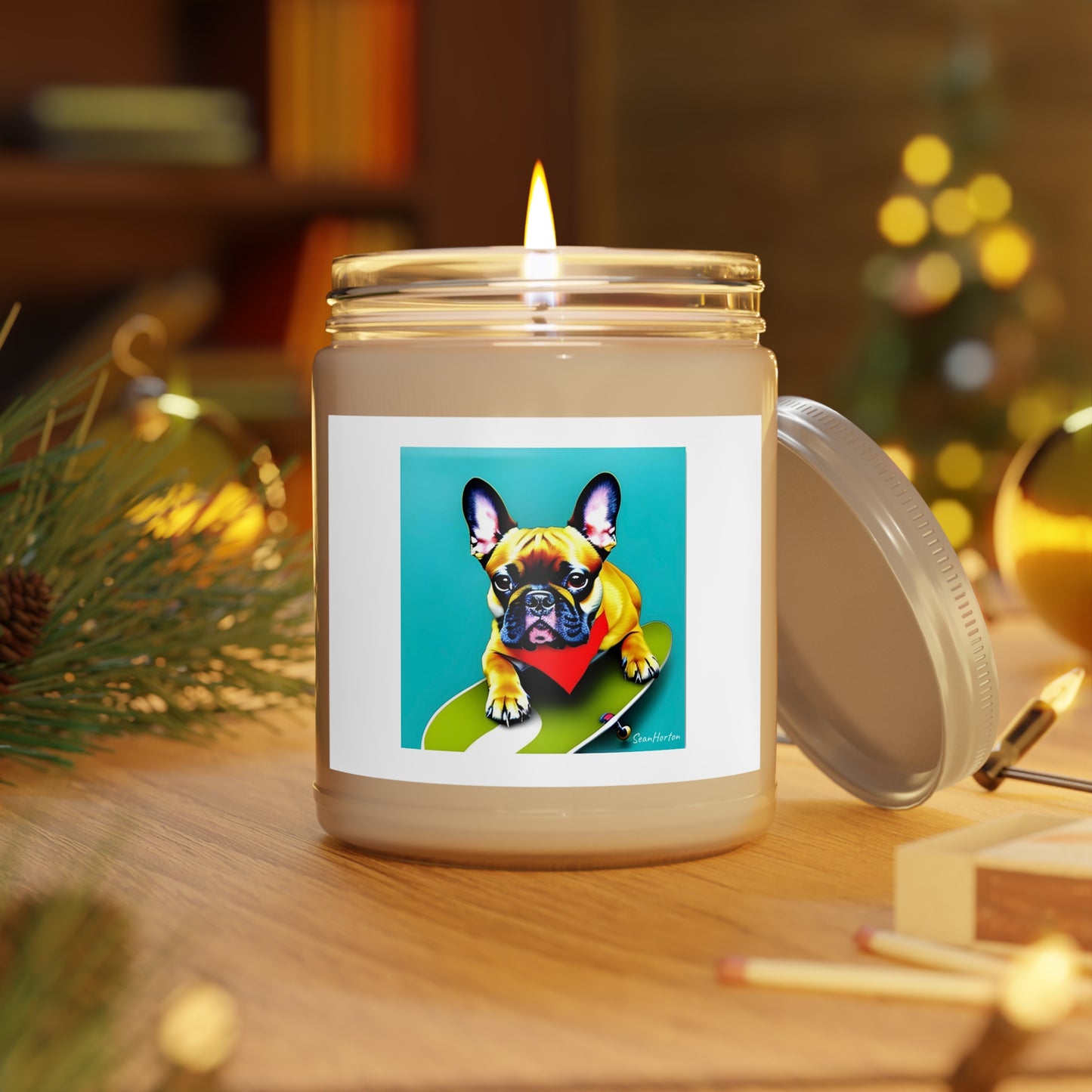Frenchie on a Skateboard #2 Scented Candles, 9oz