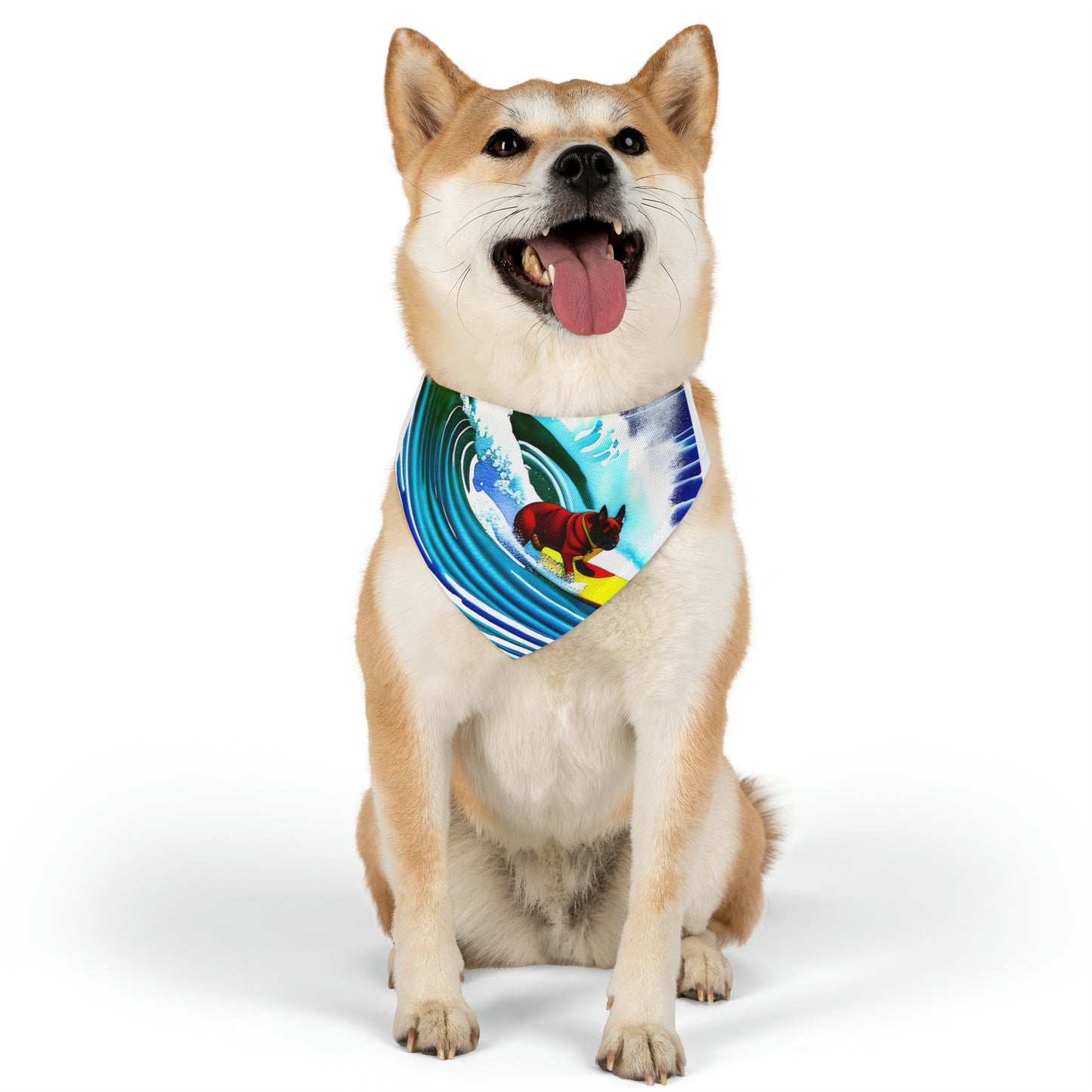 Surfing Frenchie Pet Bandana Collar