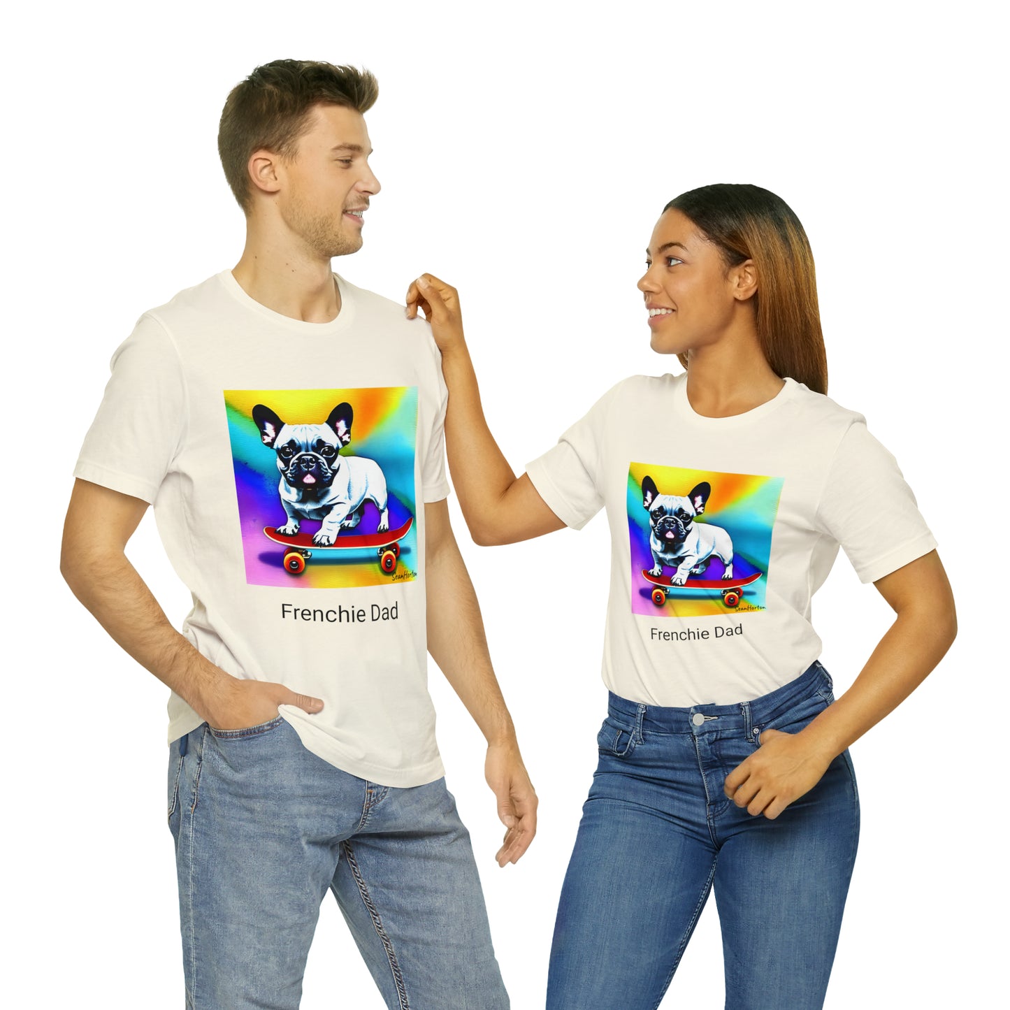 Frenchie on a Skateboard #3 Unisex Jersey Short Sleeve Tee