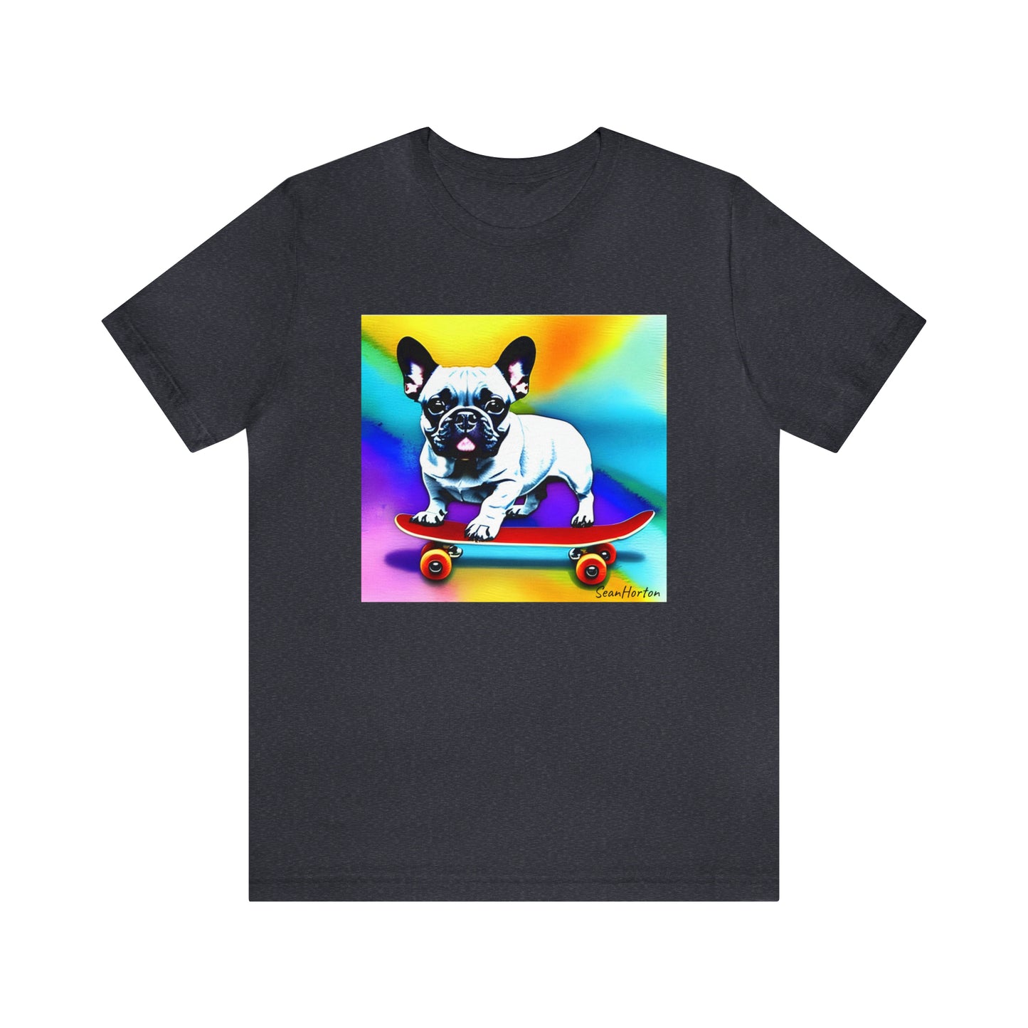 Frenchie on a Skateboard #3 Unisex Jersey Short Sleeve Tee