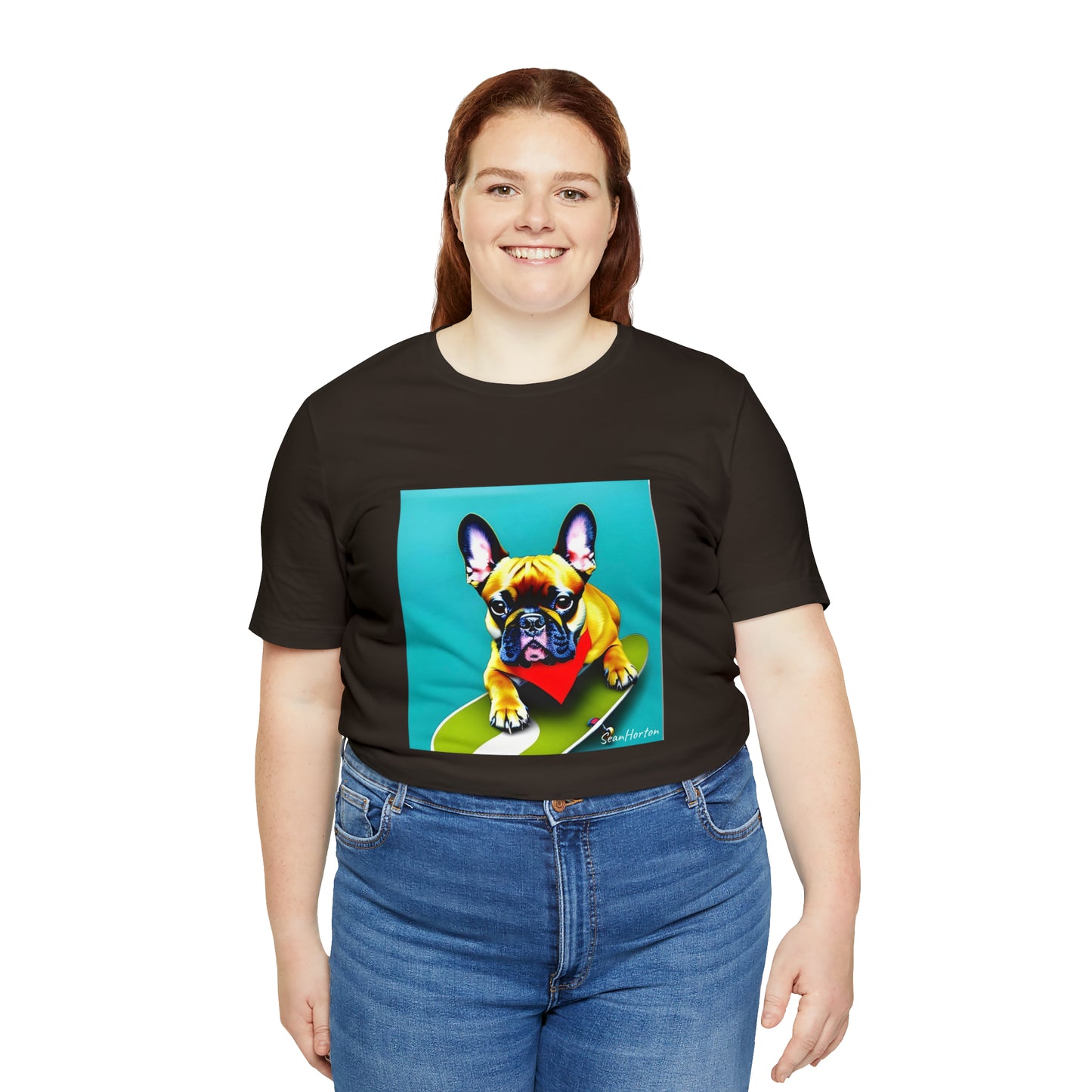 Frenchie on a Skateboard #2 Unisex Jersey Short Sleeve Tee