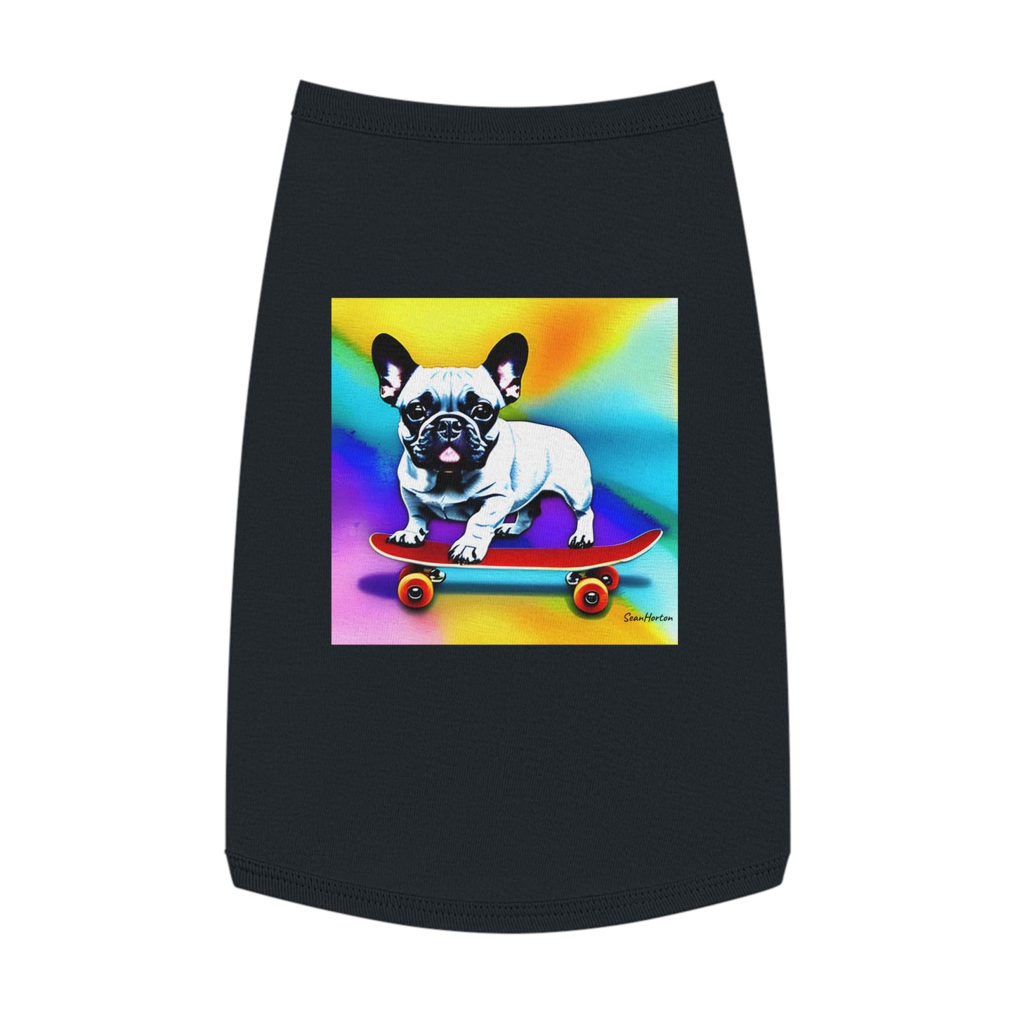 Frenchie on a Skateboard #3 Pet Tank Top