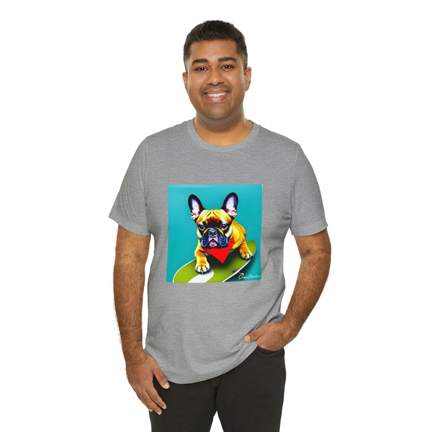 Frenchie on a Skateboard #2 Unisex Jersey Short Sleeve Tee