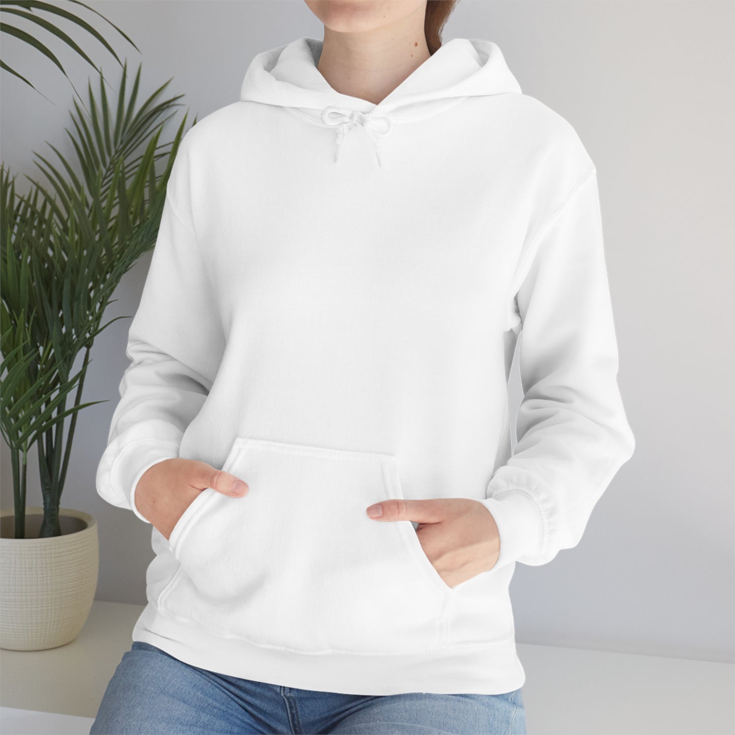 Blue Frenchie on the Back of Hoodie Unisex Heavy Blend™ Hooded Sweatshirt