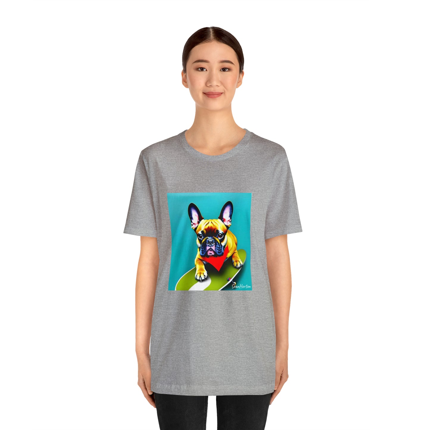 Frenchie on a Skateboard #2 Unisex Jersey Short Sleeve Tee