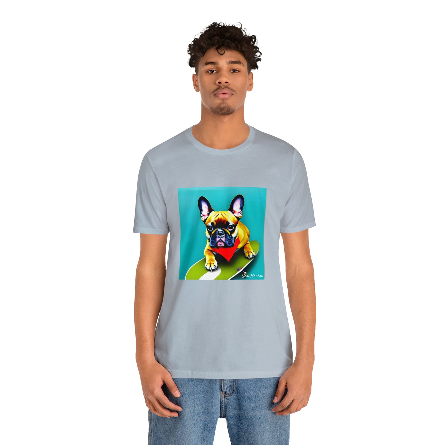 Frenchie on a Skateboard #2 Unisex Jersey Short Sleeve Tee