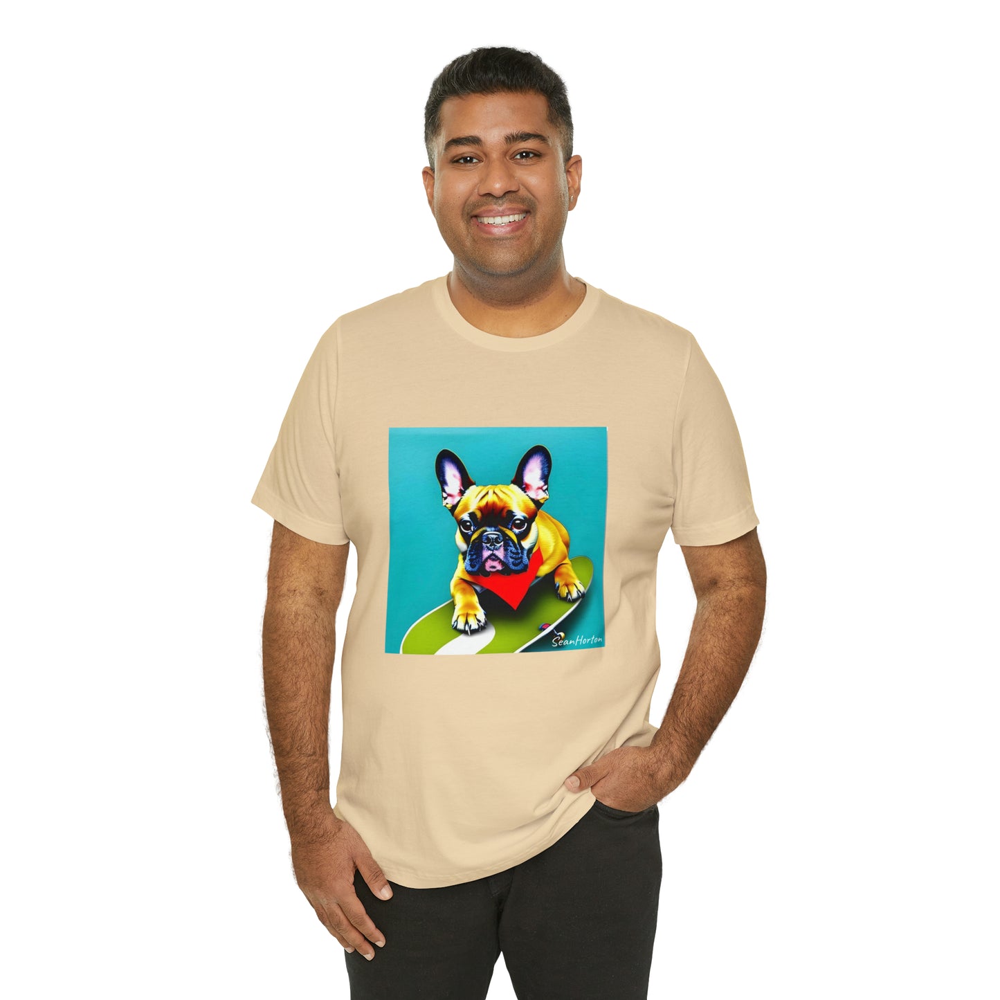 Frenchie on a Skateboard #2 Unisex Jersey Short Sleeve Tee