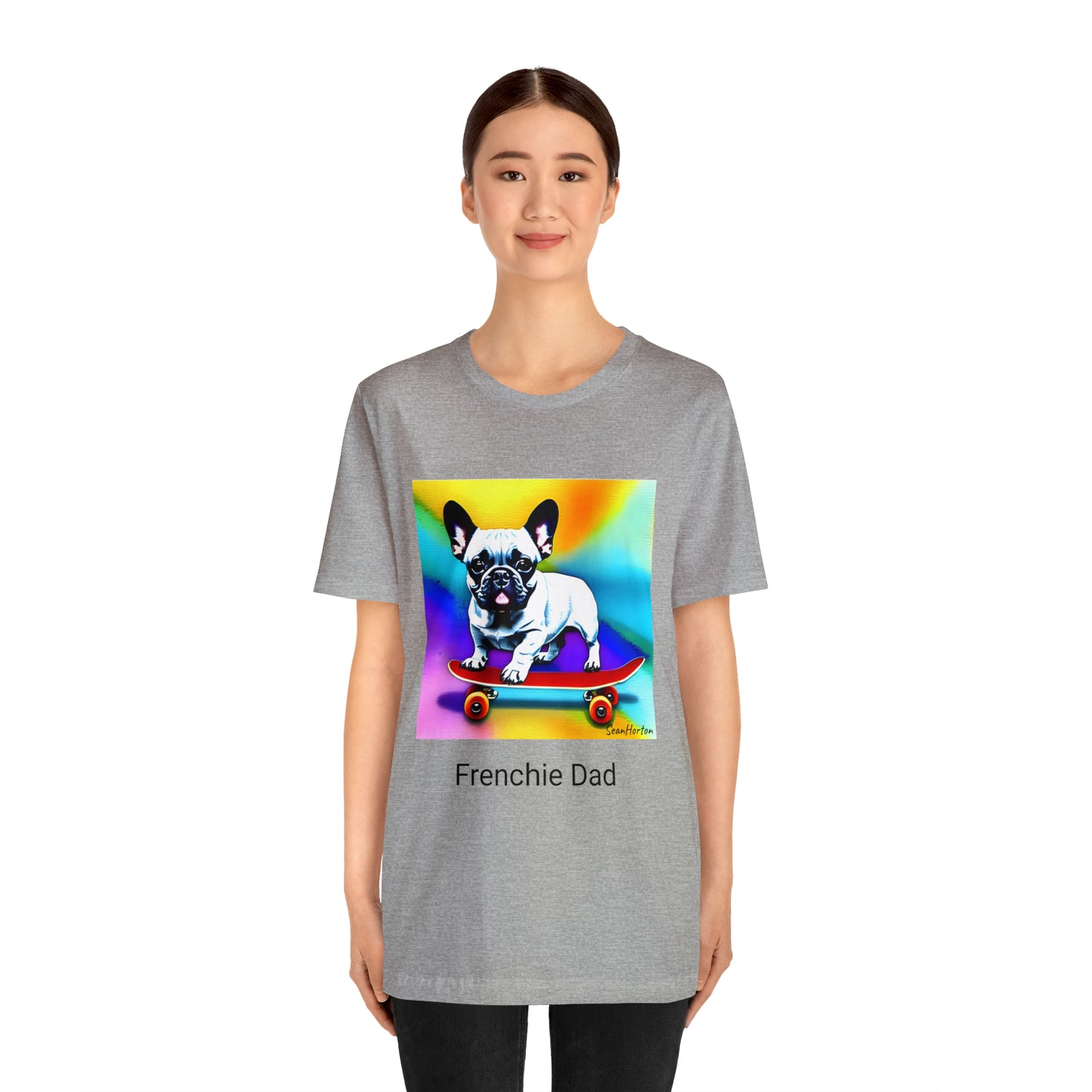 Frenchie on a Skateboard #3 Unisex Jersey Short Sleeve Tee
