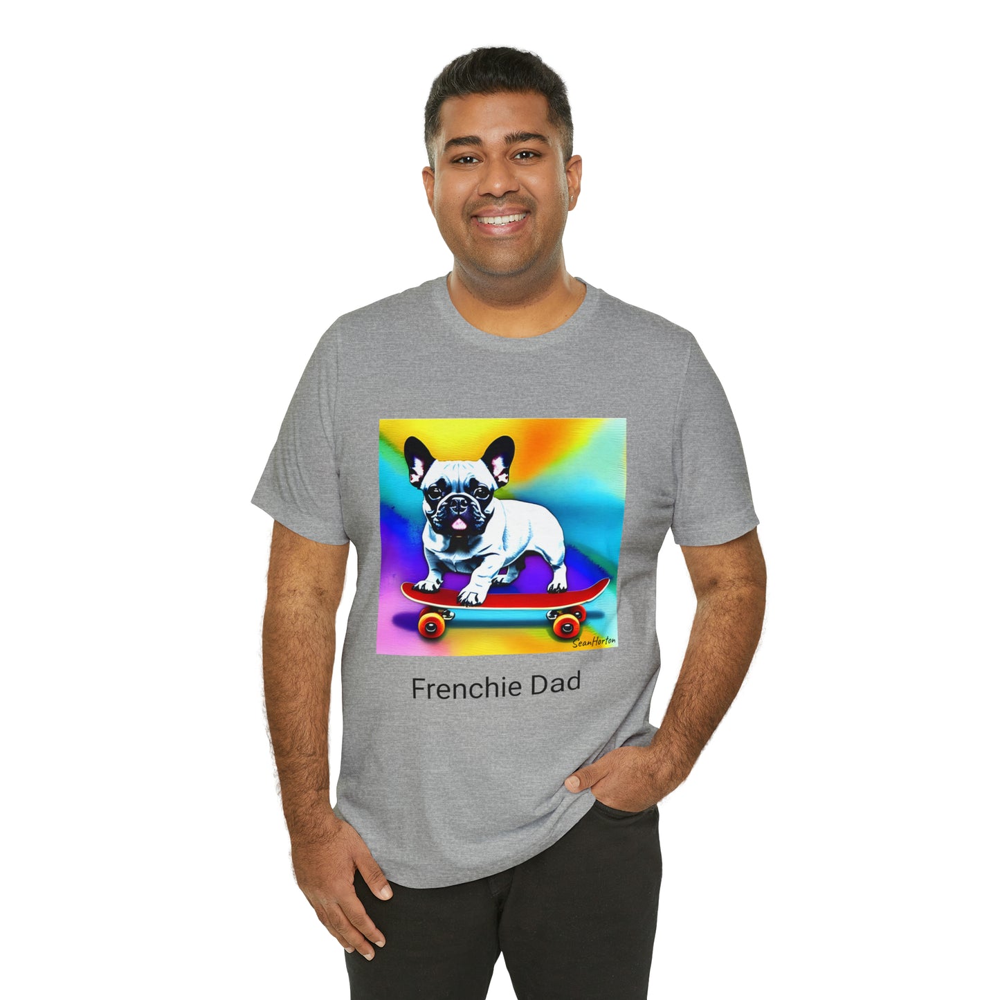 Frenchie on a Skateboard #3 Unisex Jersey Short Sleeve Tee