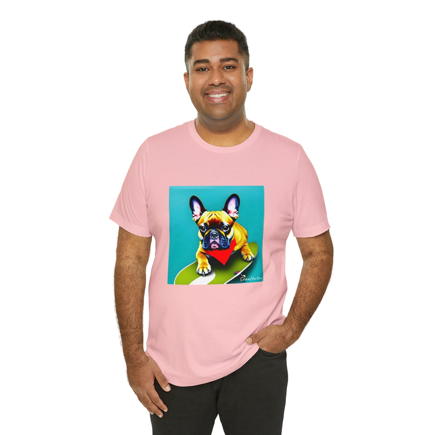 Frenchie on a Skateboard #2 Unisex Jersey Short Sleeve Tee