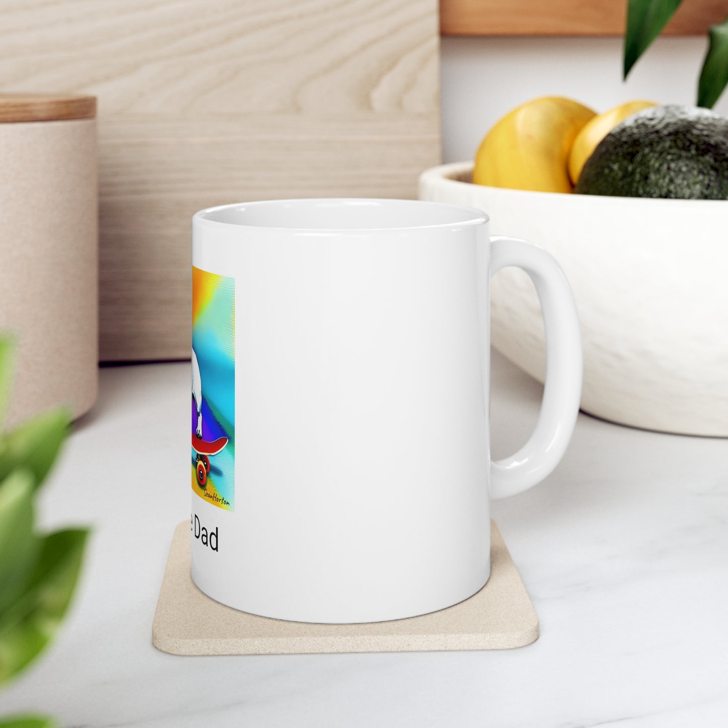 Frenchie on a Skateboard #3/Frenchie Dad Ceramic Mug 11oz