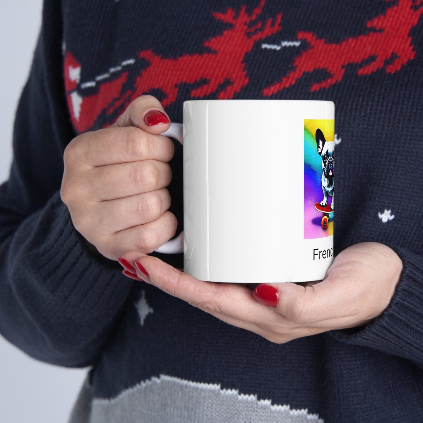 Frenchie on a Skateboard #3/Frenchie Mom Ceramic Mug 11oz