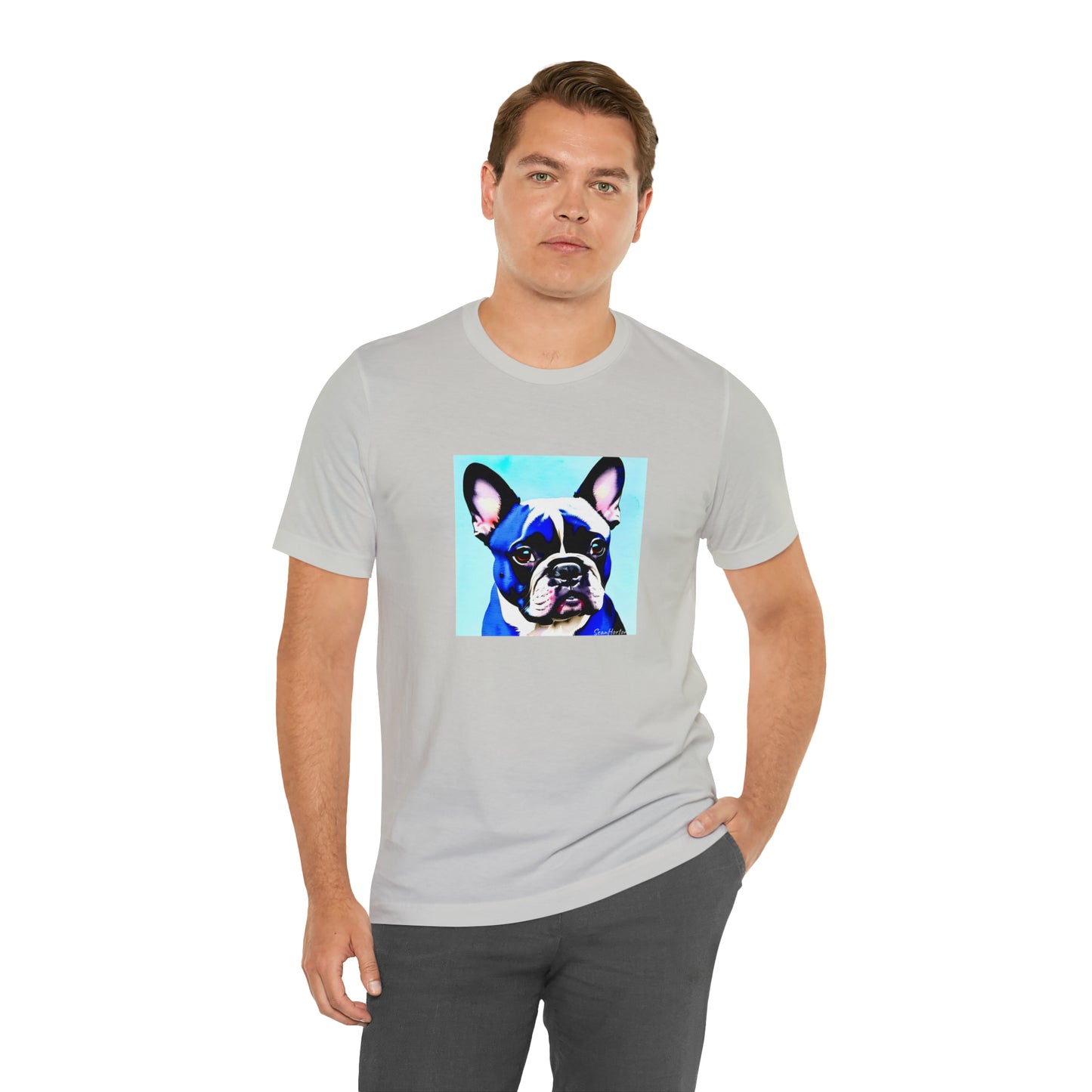 Blue Frenchie Unisex Jersey Short Sleeve Tee
