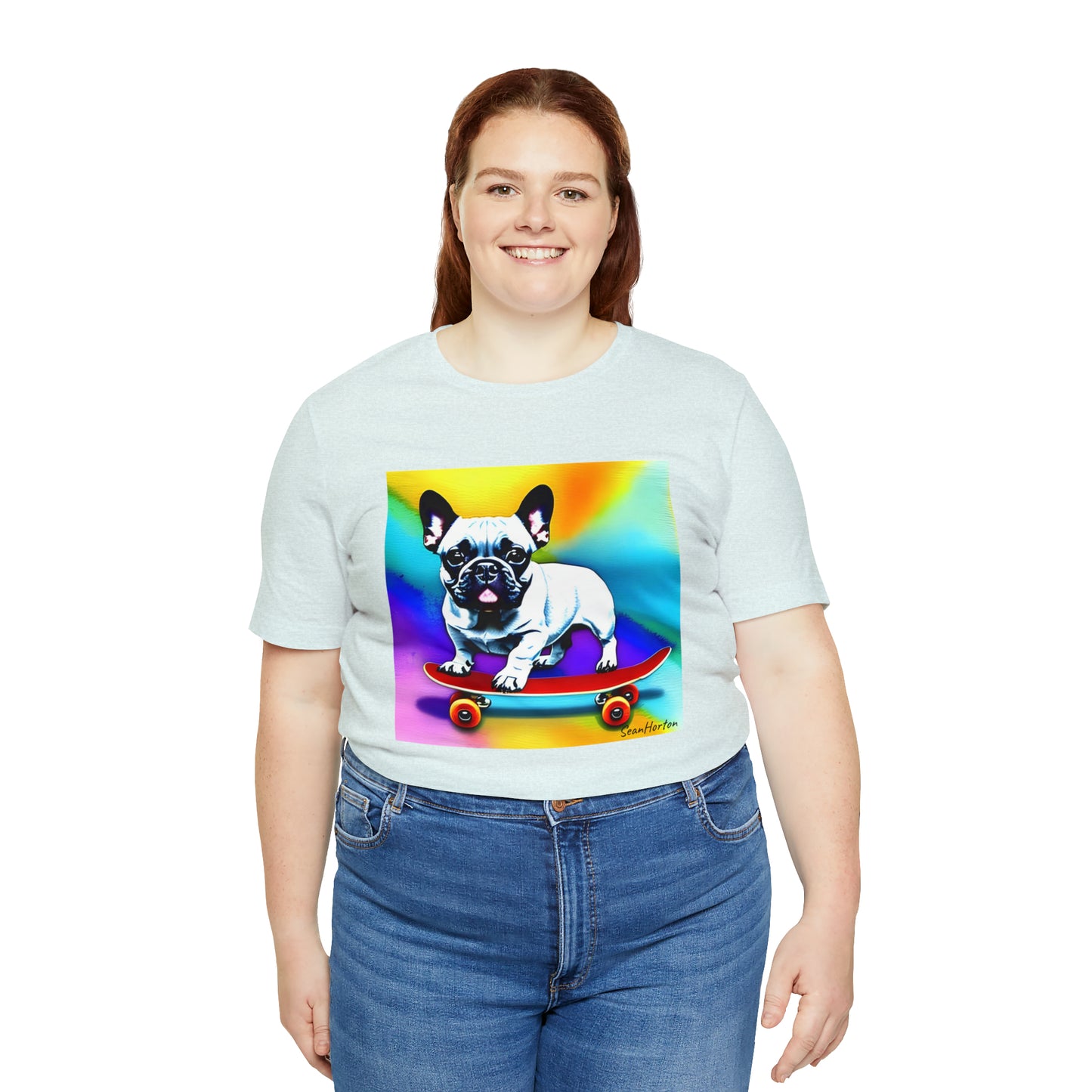 Frenchie on a Skateboard #3 Unisex Jersey Short Sleeve Tee
